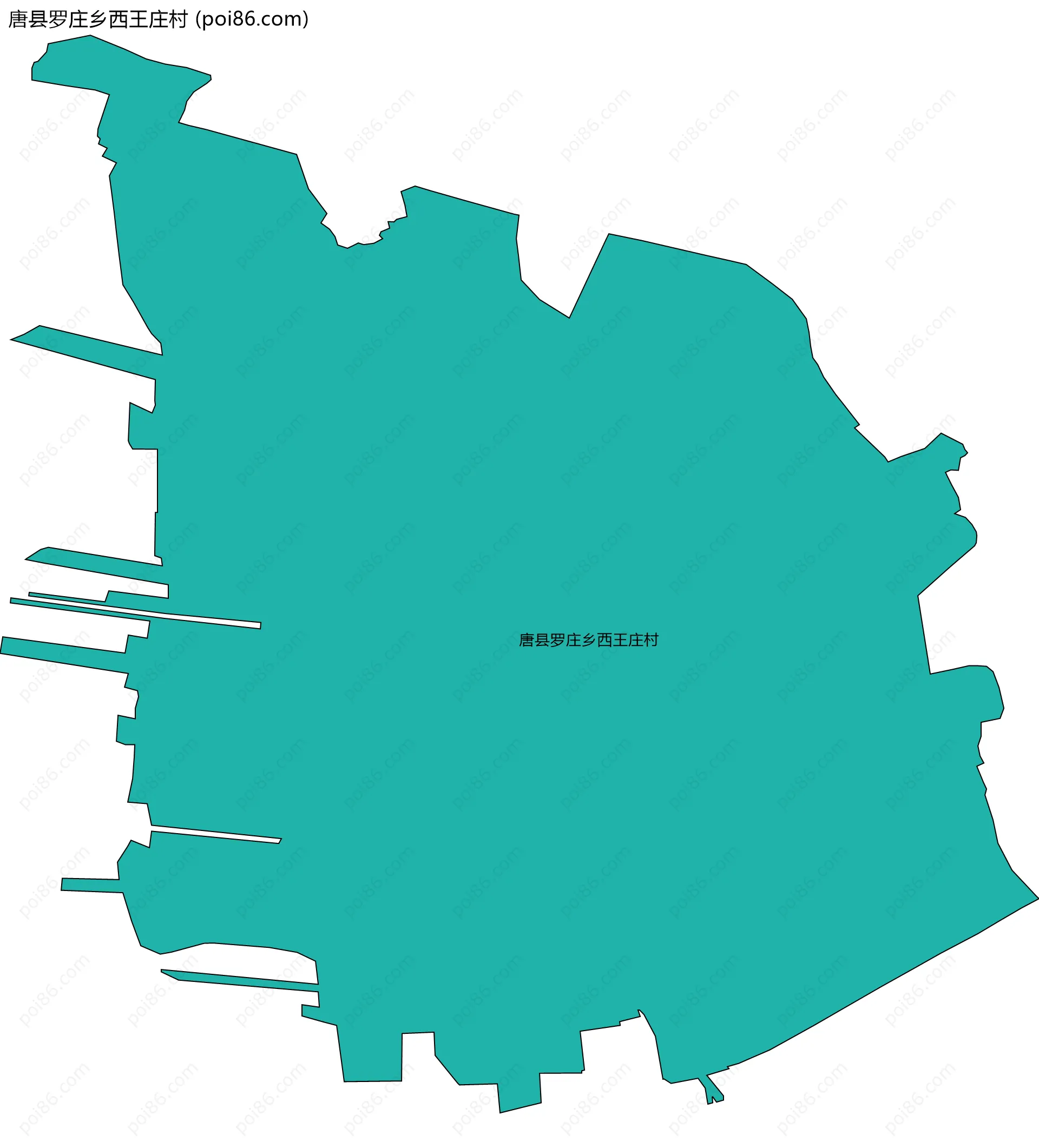 唐县罗庄乡西王庄村边界地图