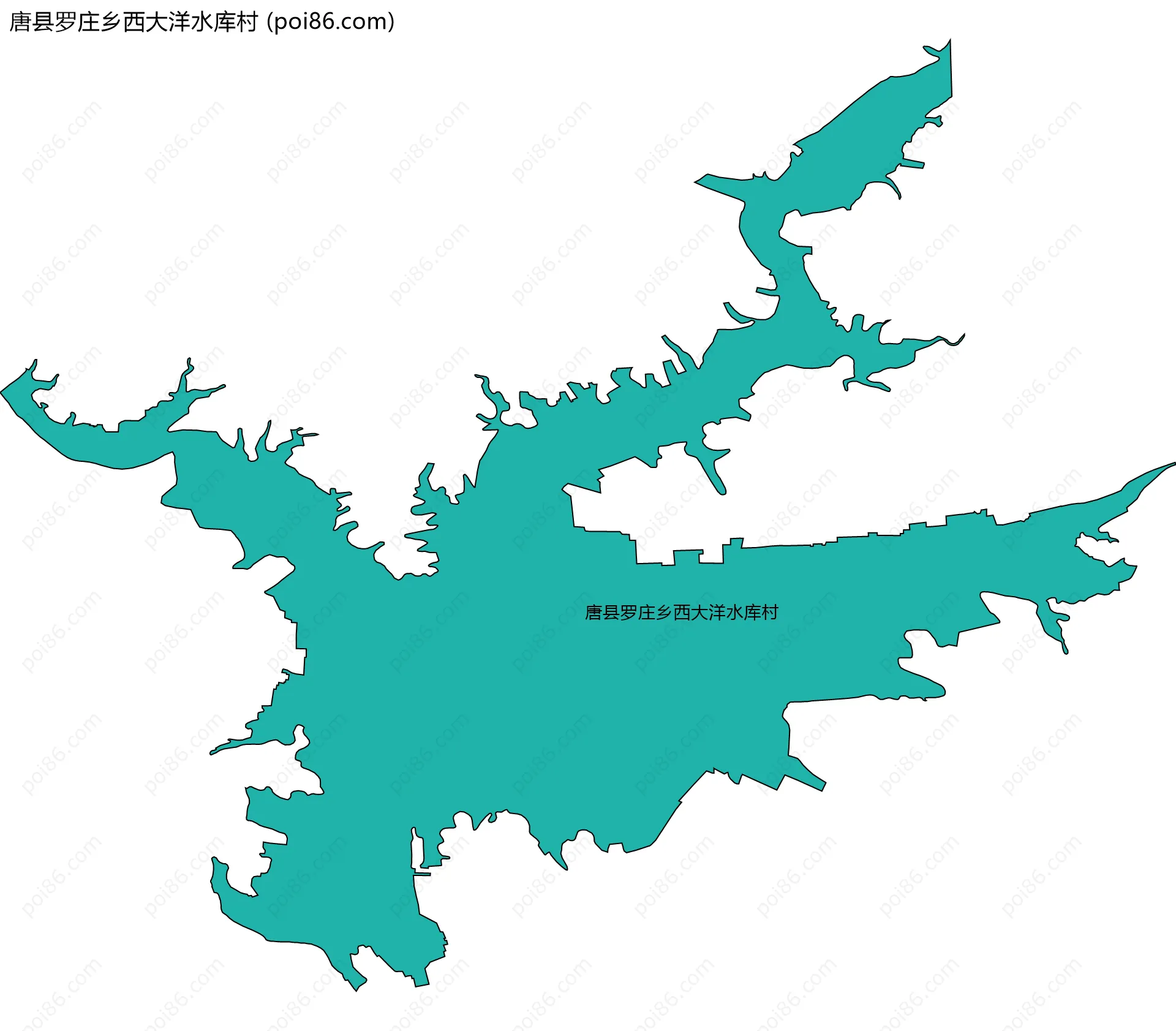 唐县罗庄乡西大洋水库村边界地图