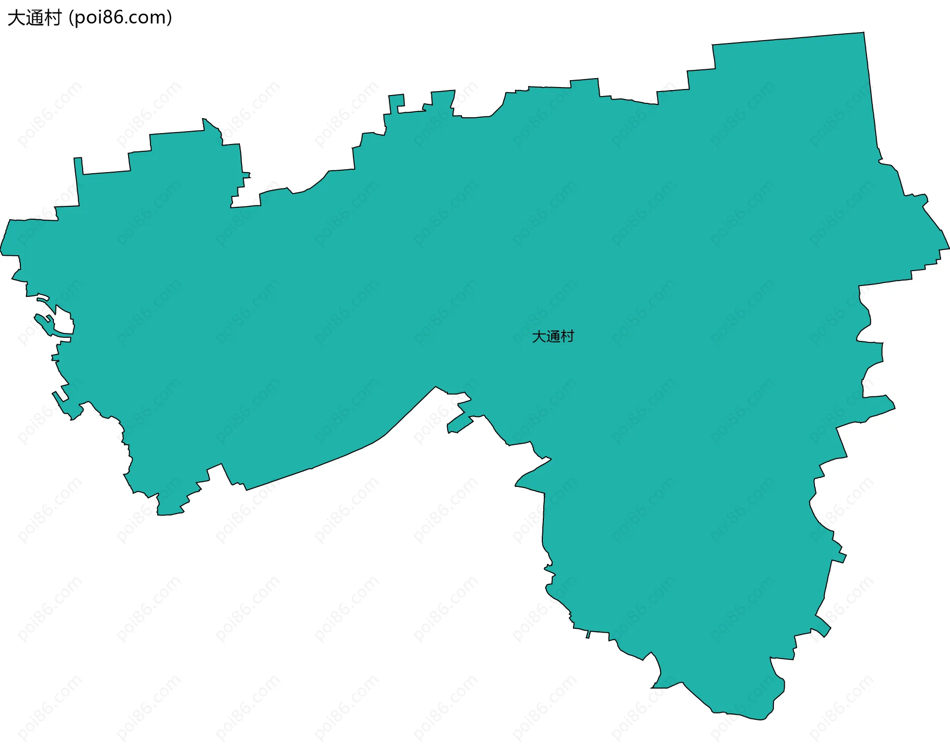 大通村边界地图