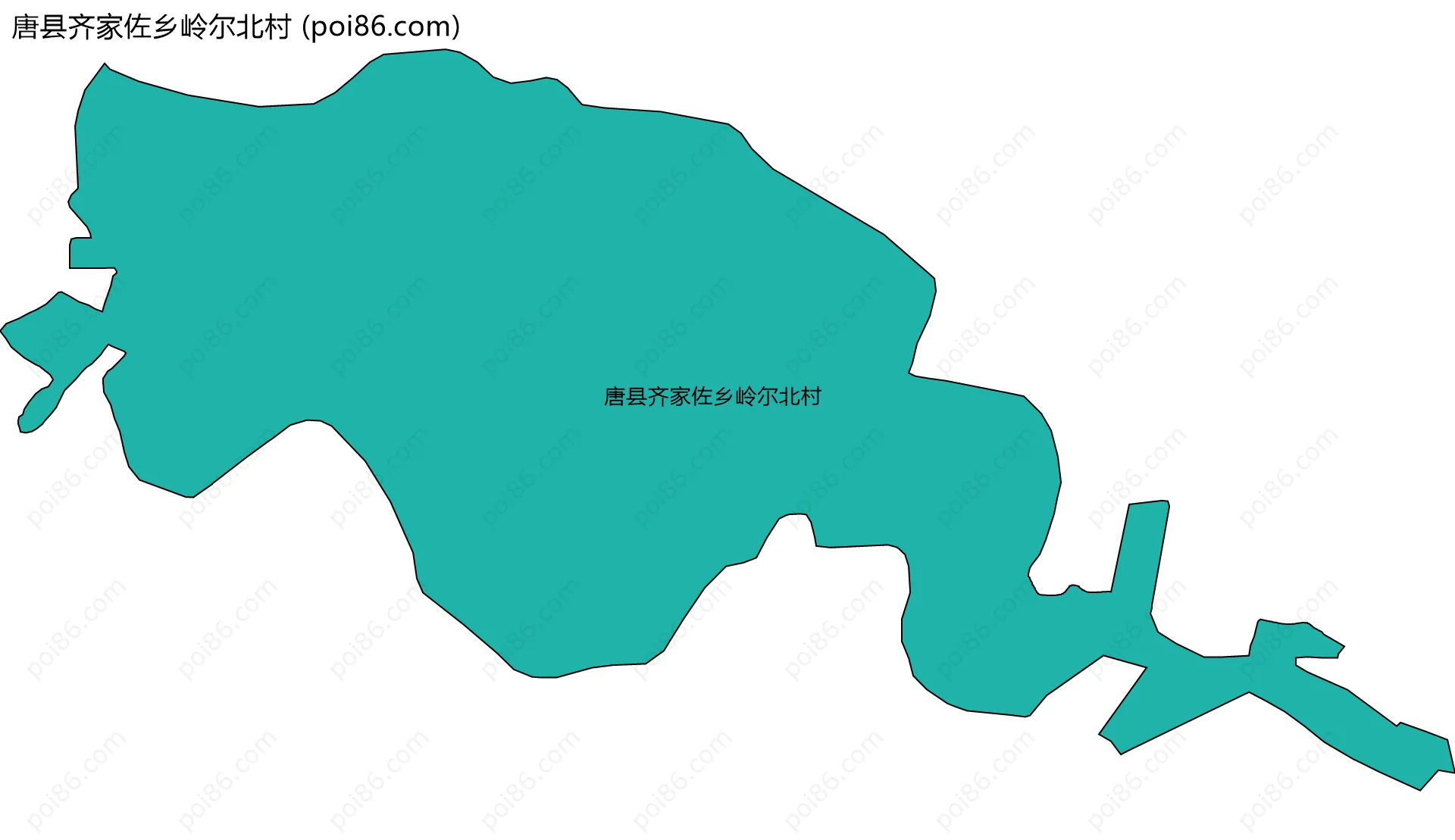 唐县齐家佐乡岭尔北村边界地图