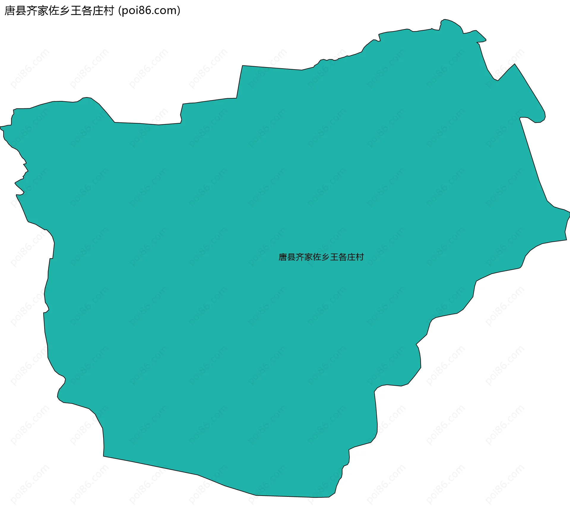 唐县齐家佐乡王各庄村边界地图