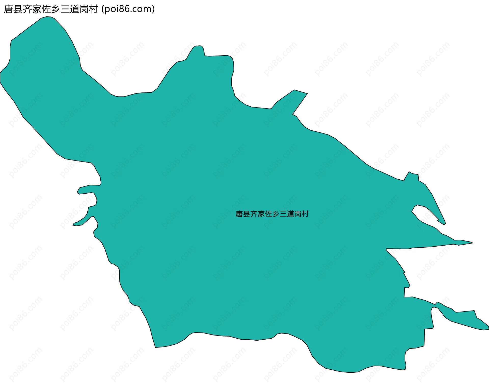 唐县齐家佐乡三道岗村边界地图