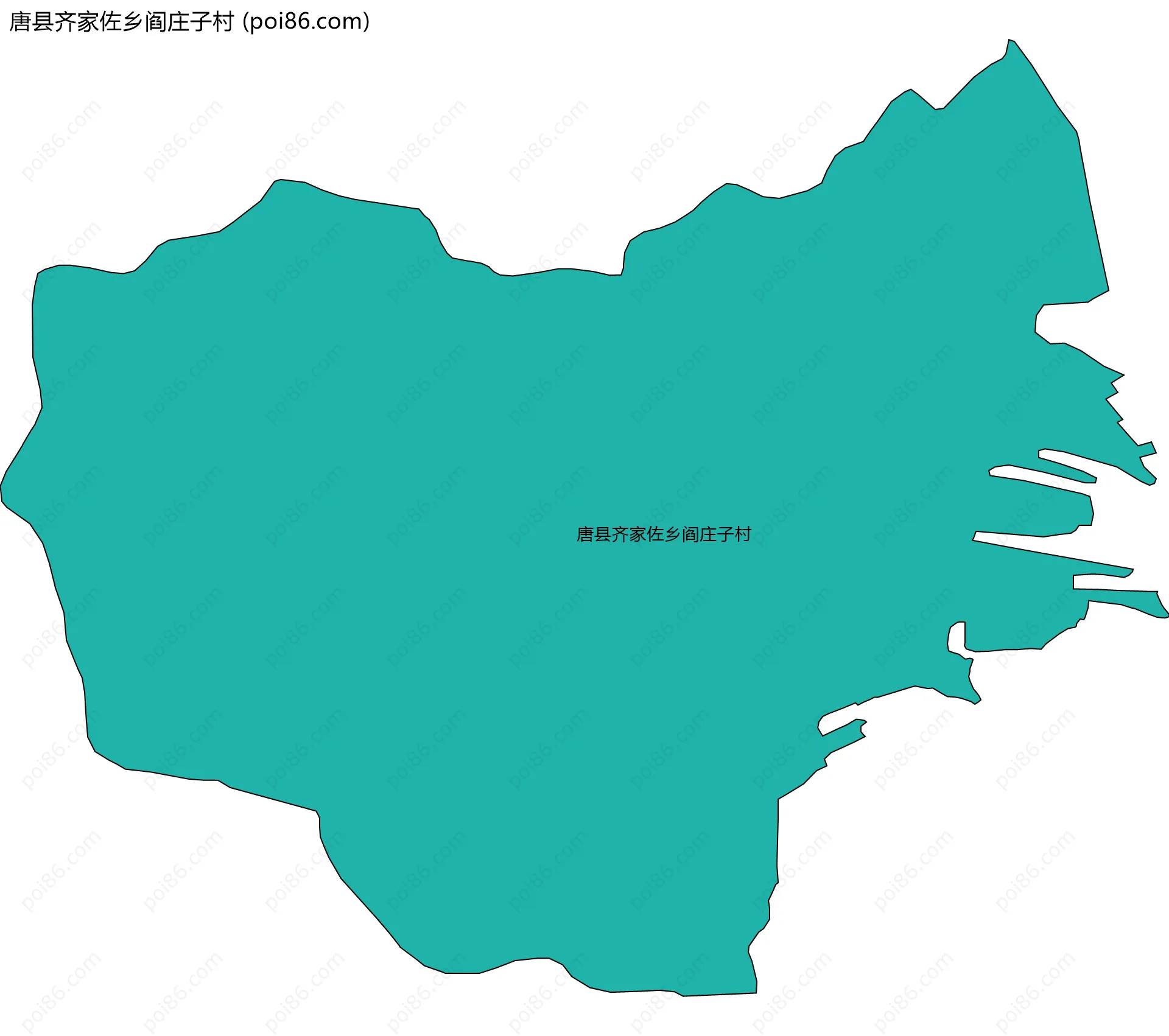 唐县齐家佐乡阎庄子村边界地图