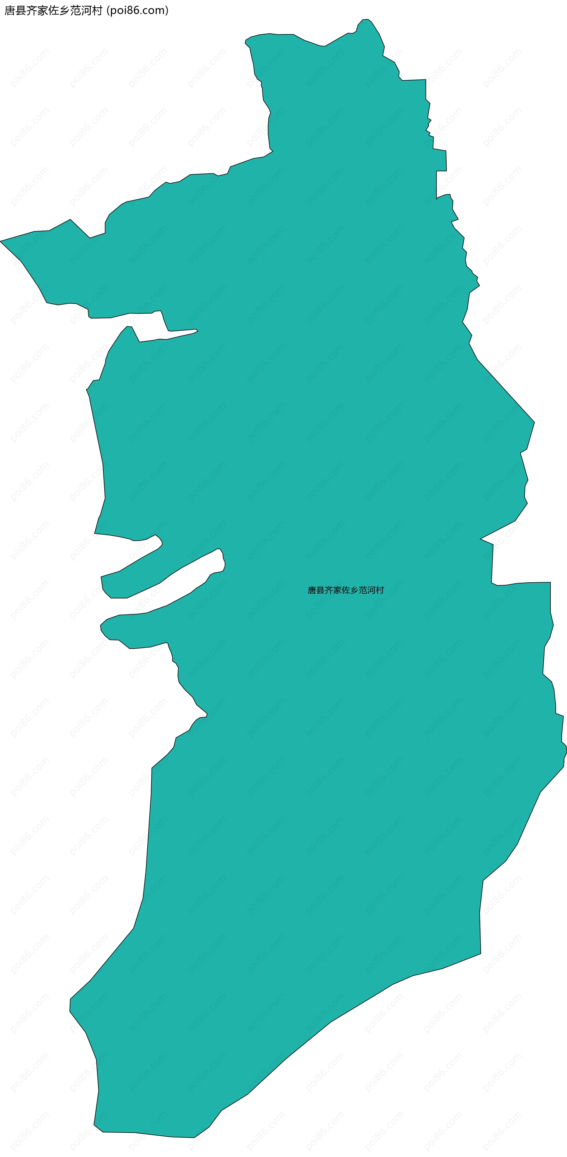 唐县齐家佐乡范河村边界地图