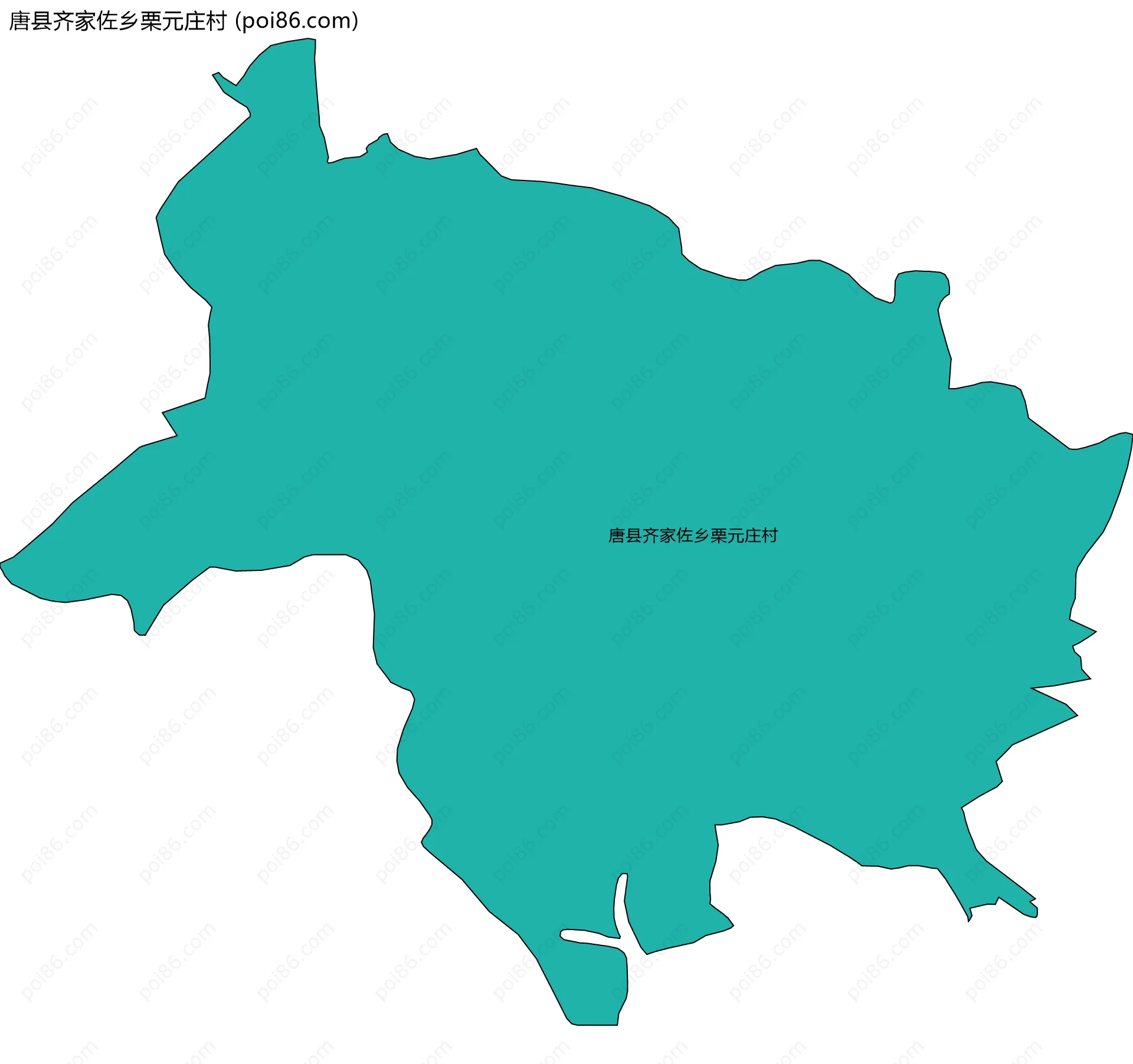 唐县齐家佐乡栗元庄村边界地图