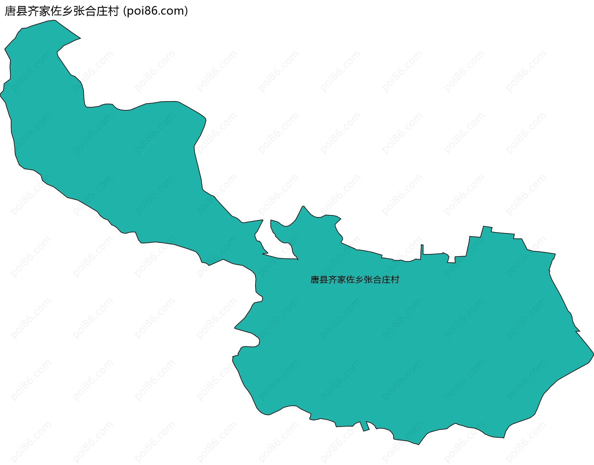 唐县齐家佐乡张合庄村边界地图