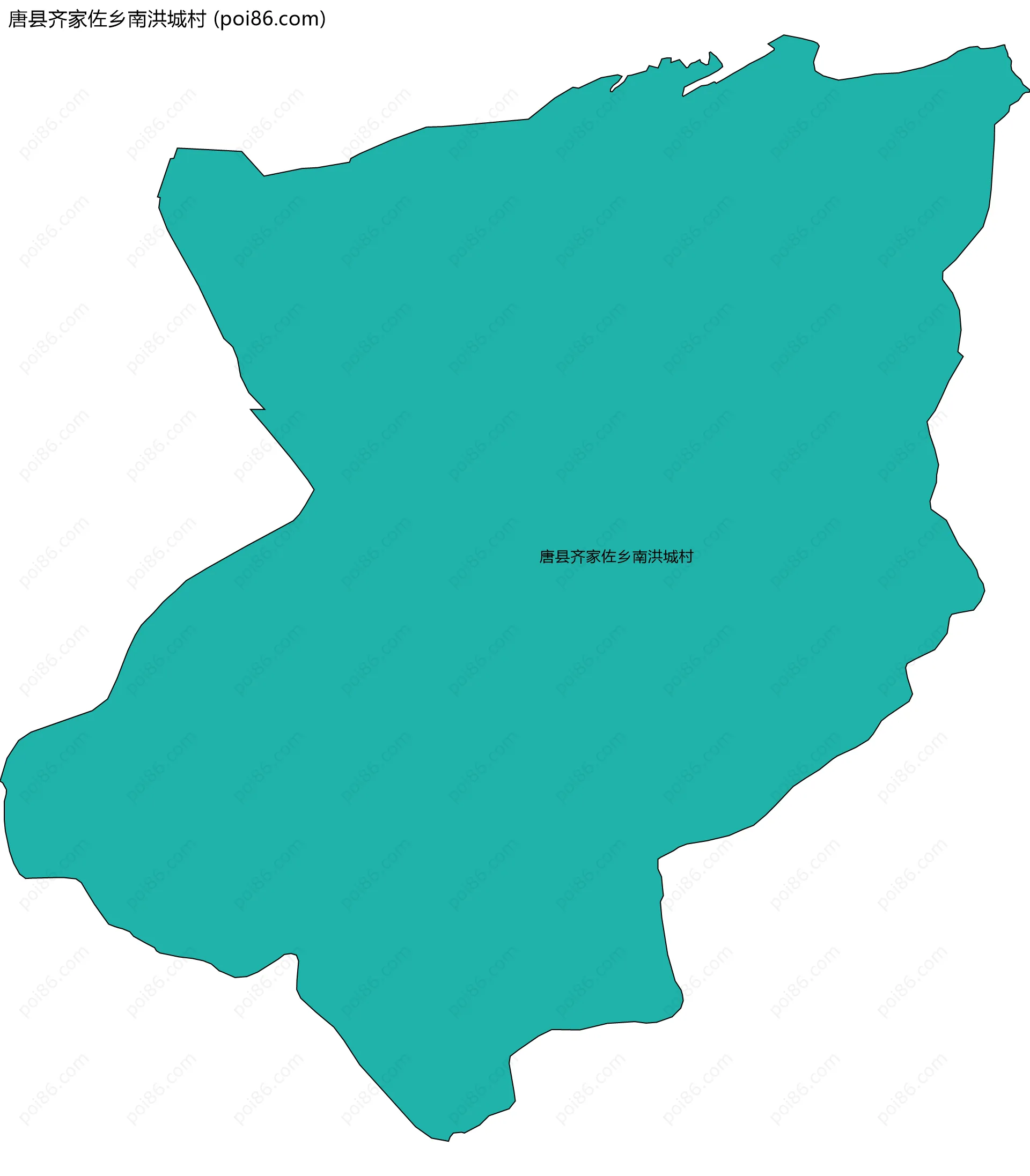 唐县齐家佐乡南洪城村边界地图