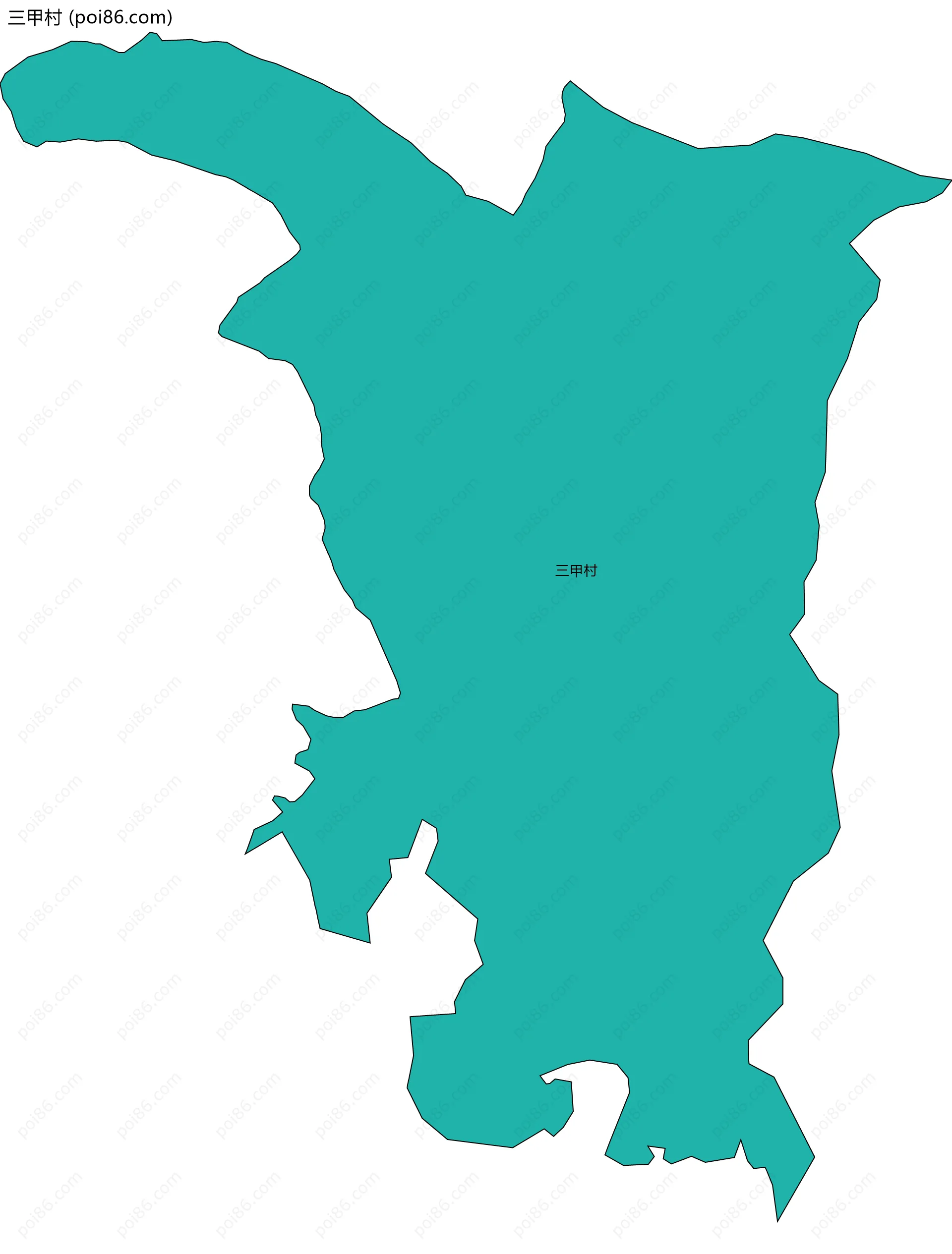 三甲村边界地图