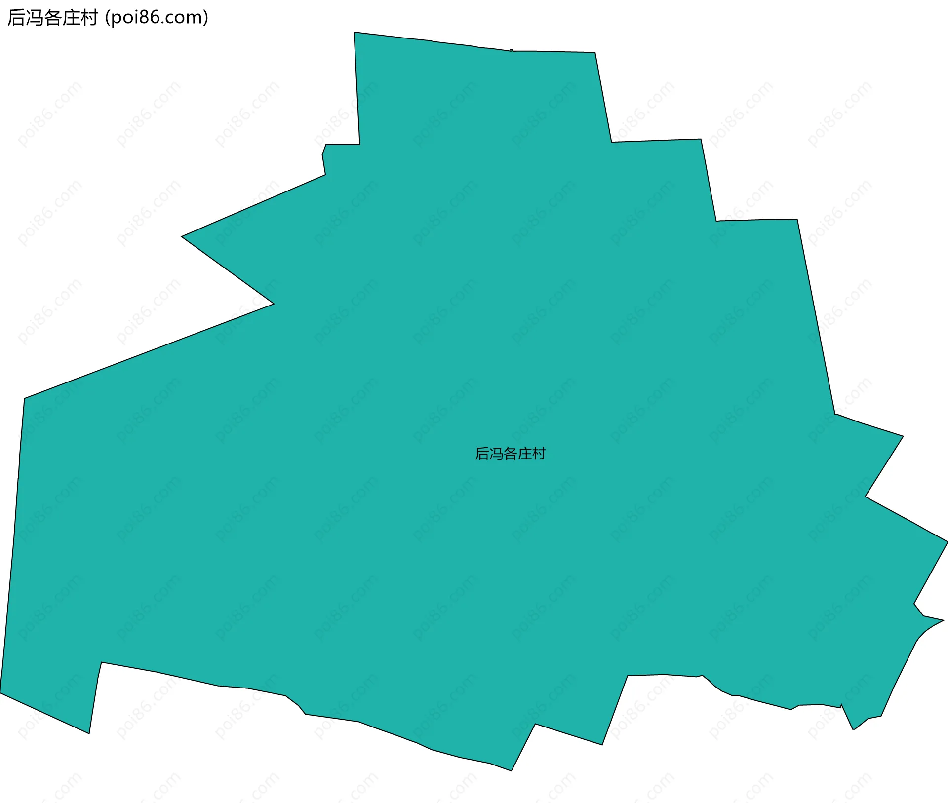 后冯各庄村边界地图