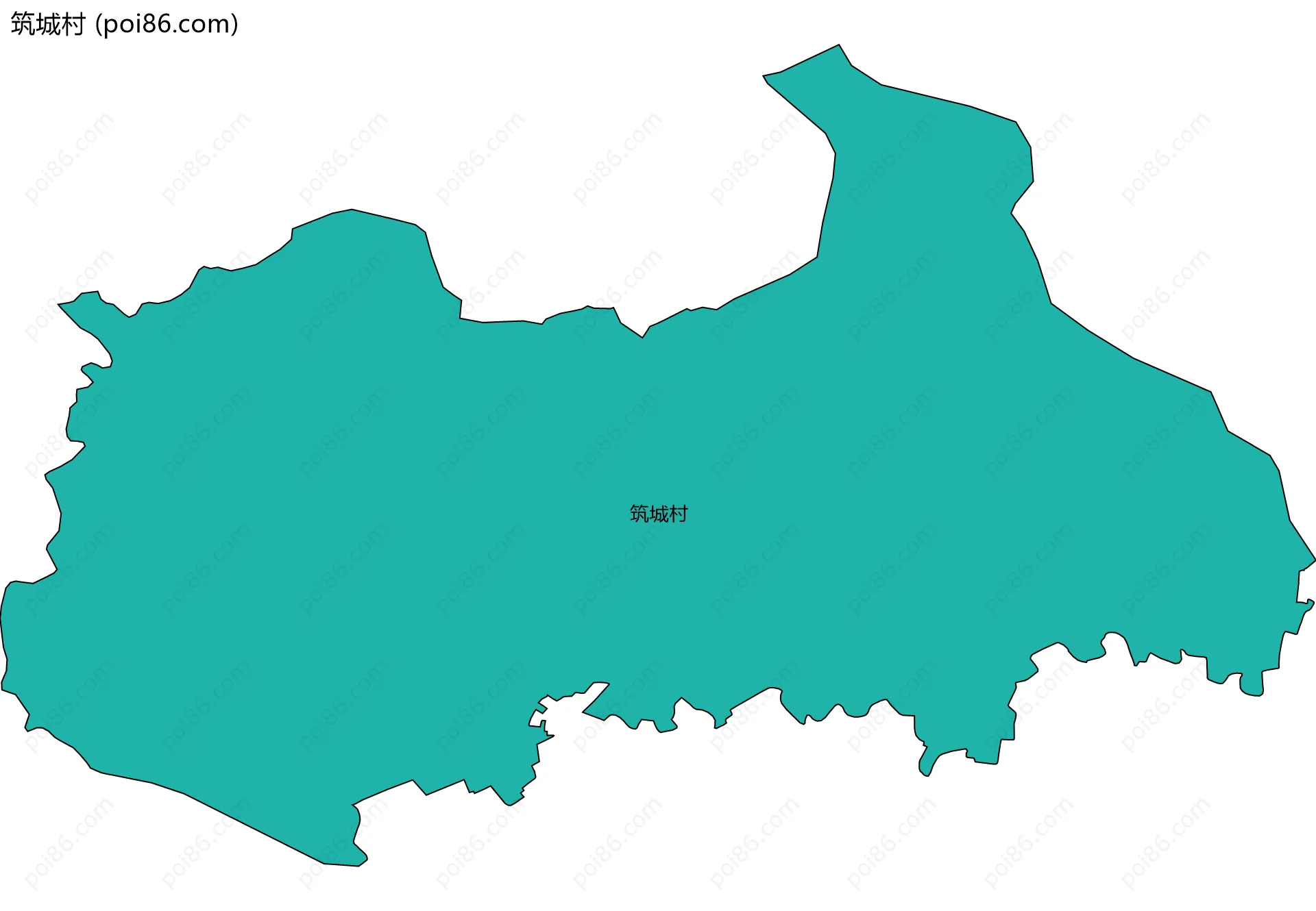 筑城村边界地图