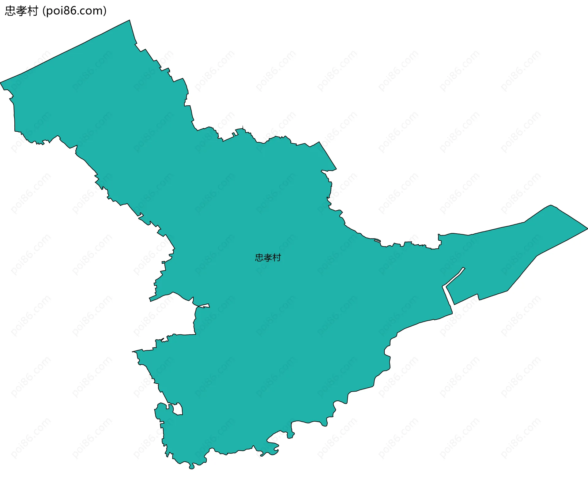 忠孝村边界地图