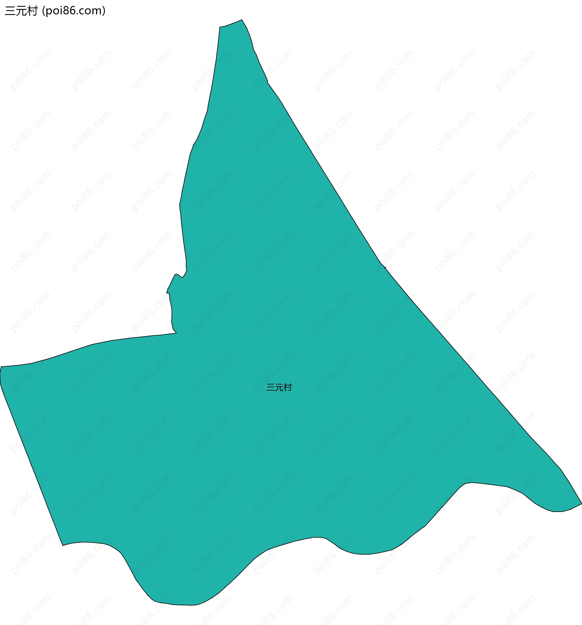 三元村边界地图