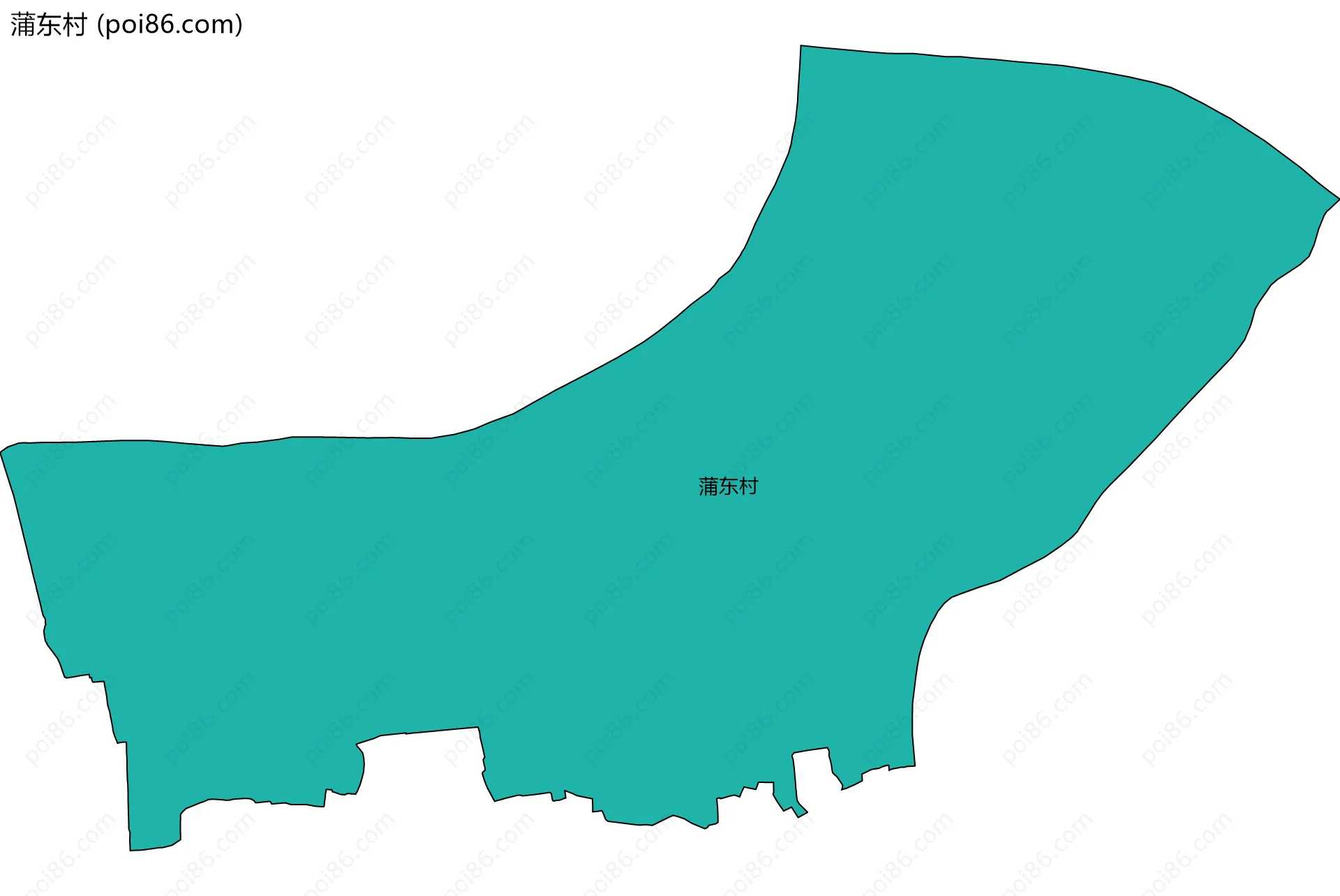蒲东村边界地图