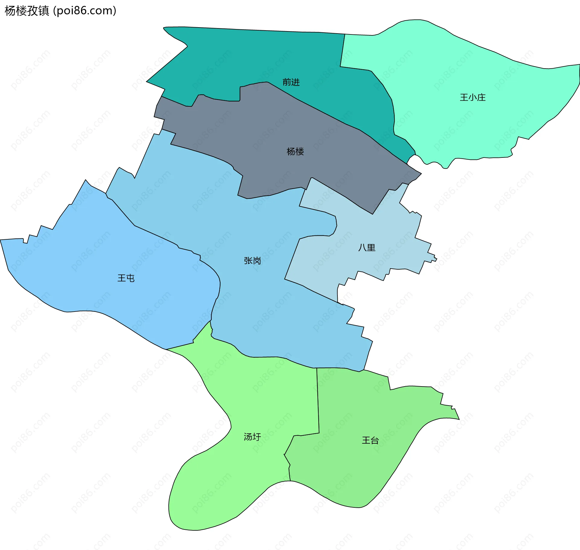 杨楼孜镇边界地图(五级行政区划)