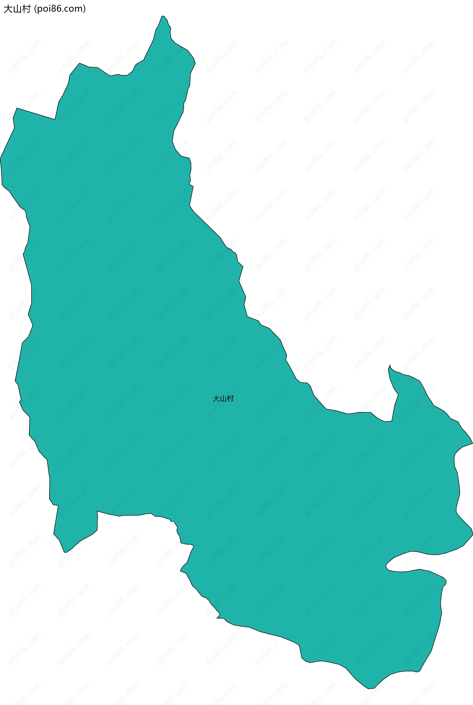 大山村边界地图