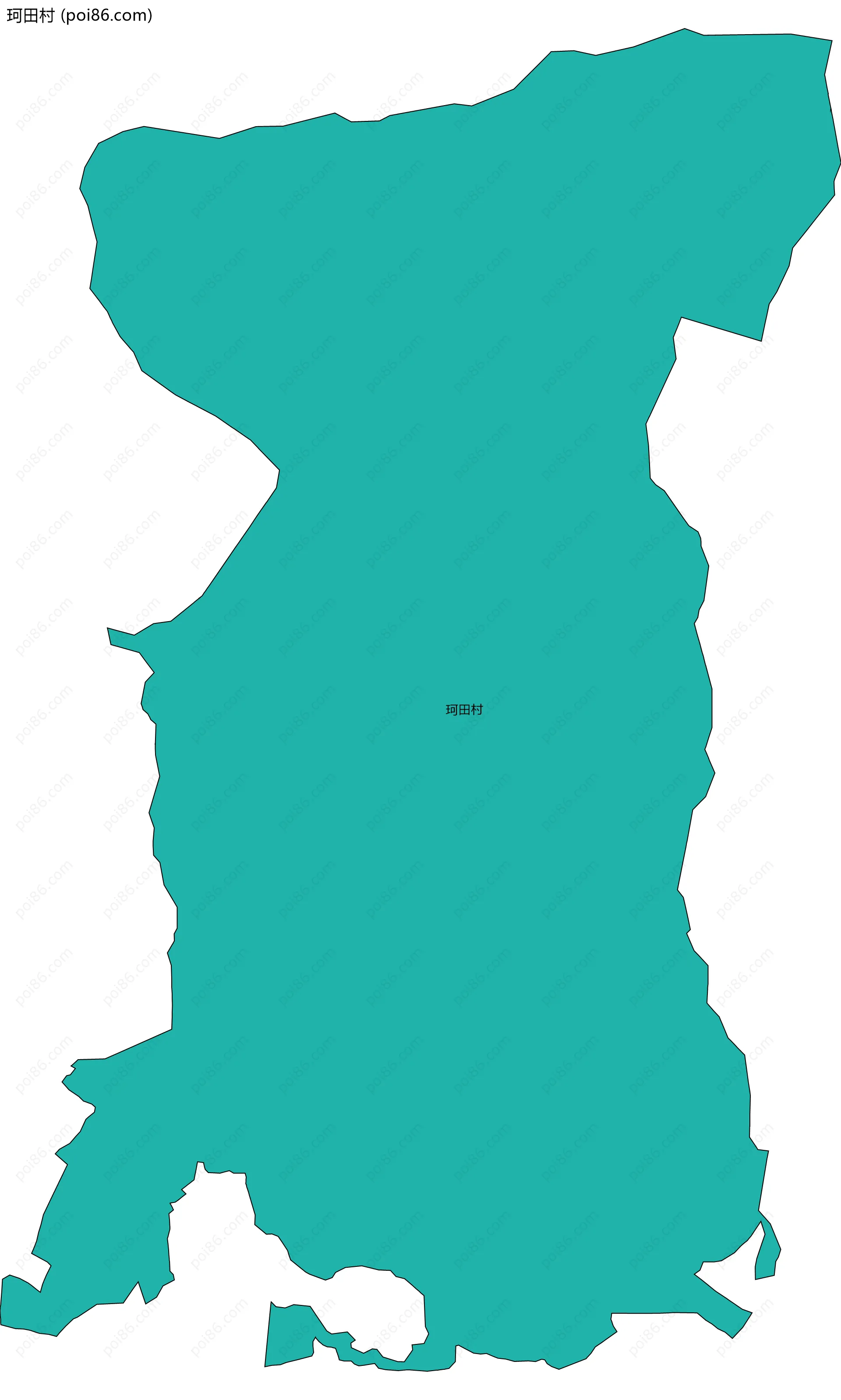 珂田村边界地图