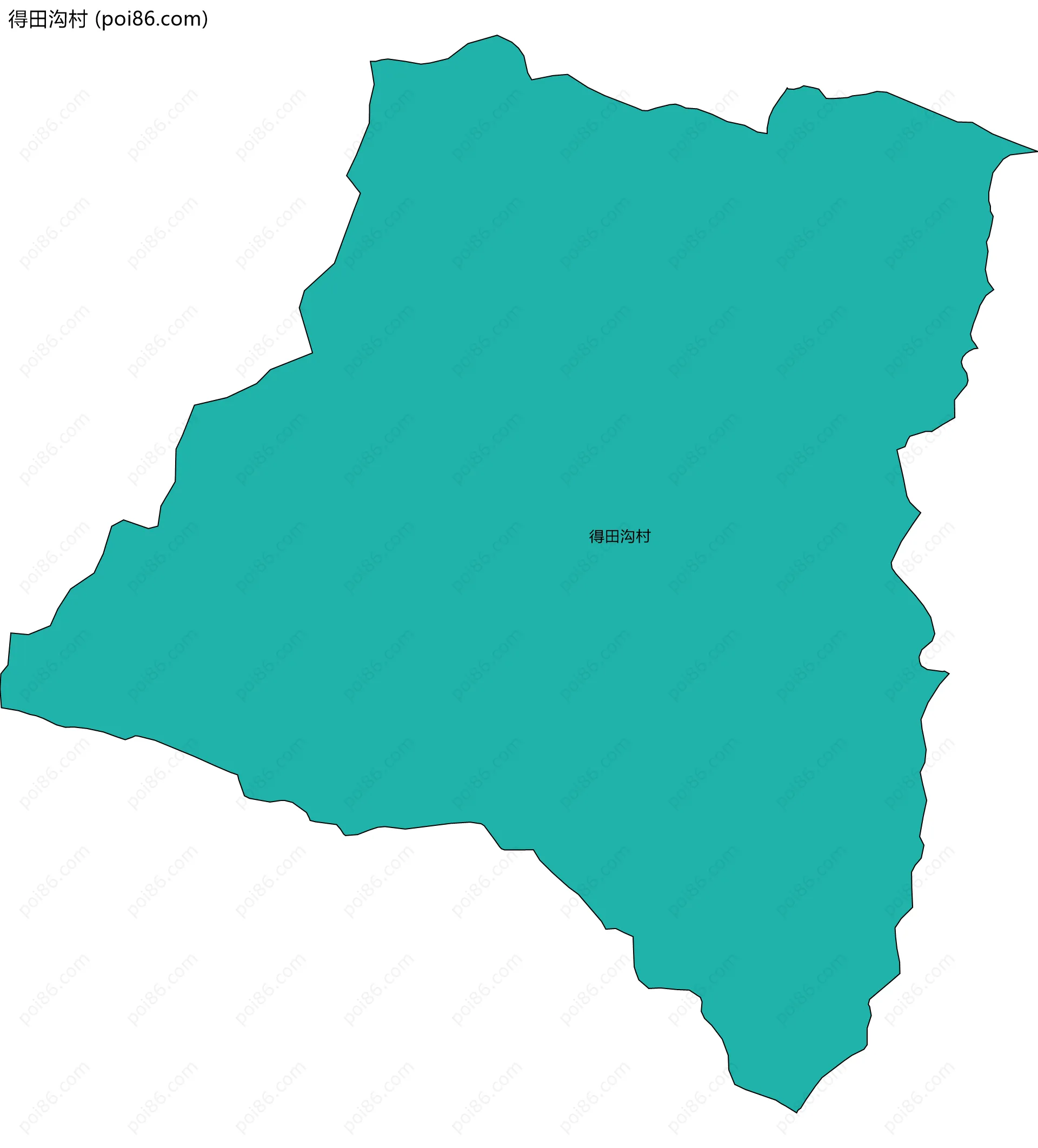 得田沟村边界地图