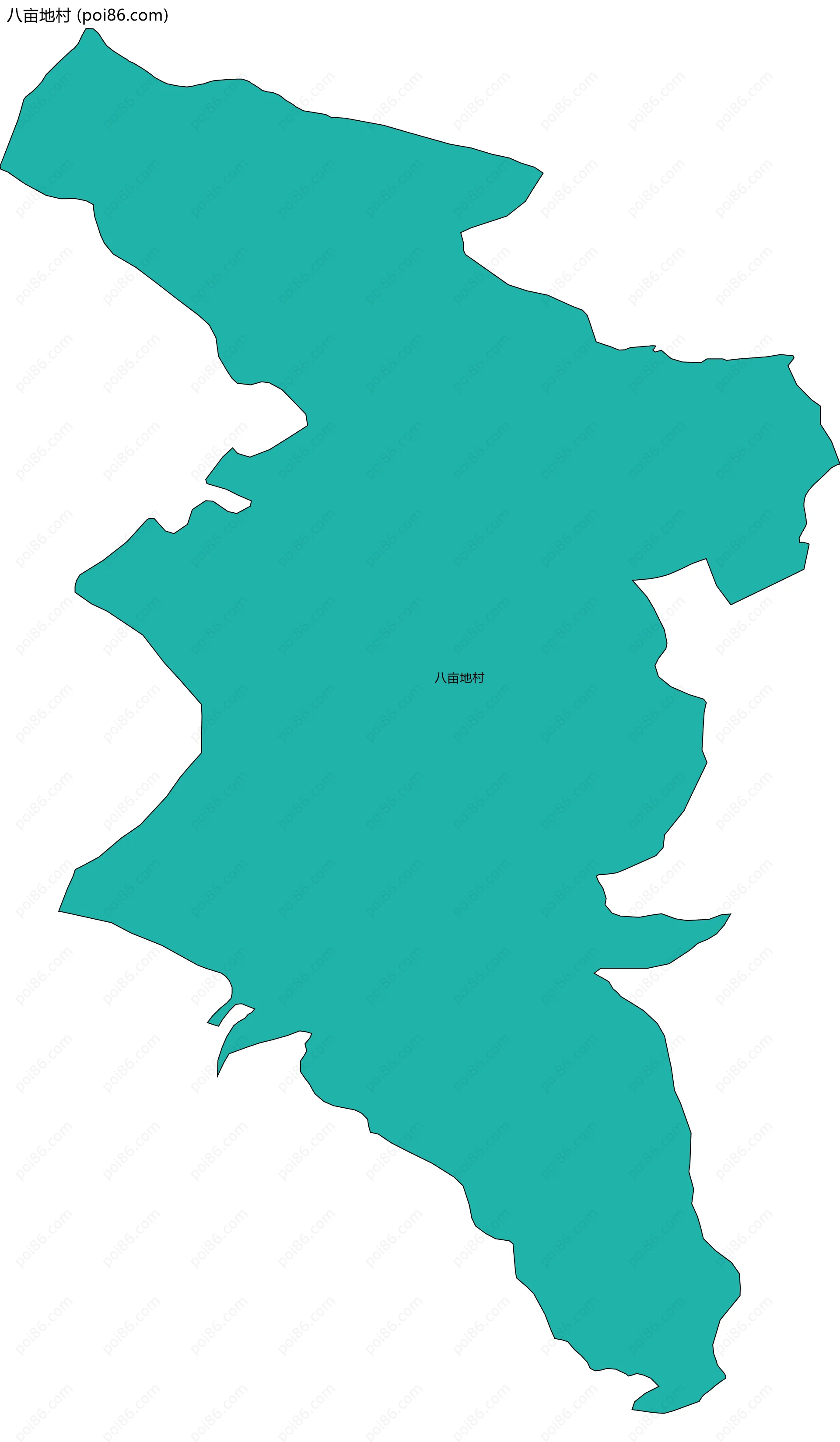 八亩地村边界地图