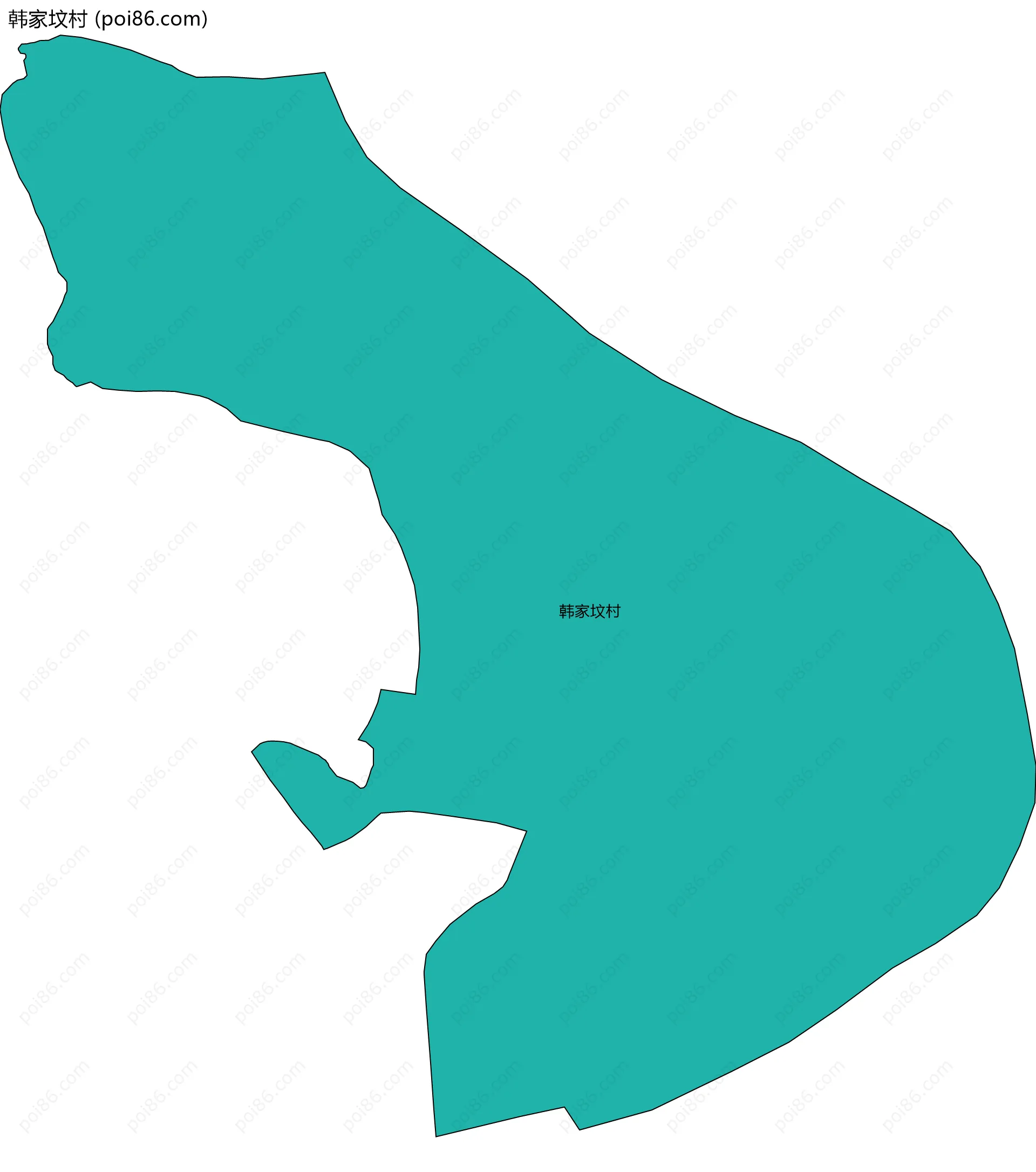 韩家坟村边界地图