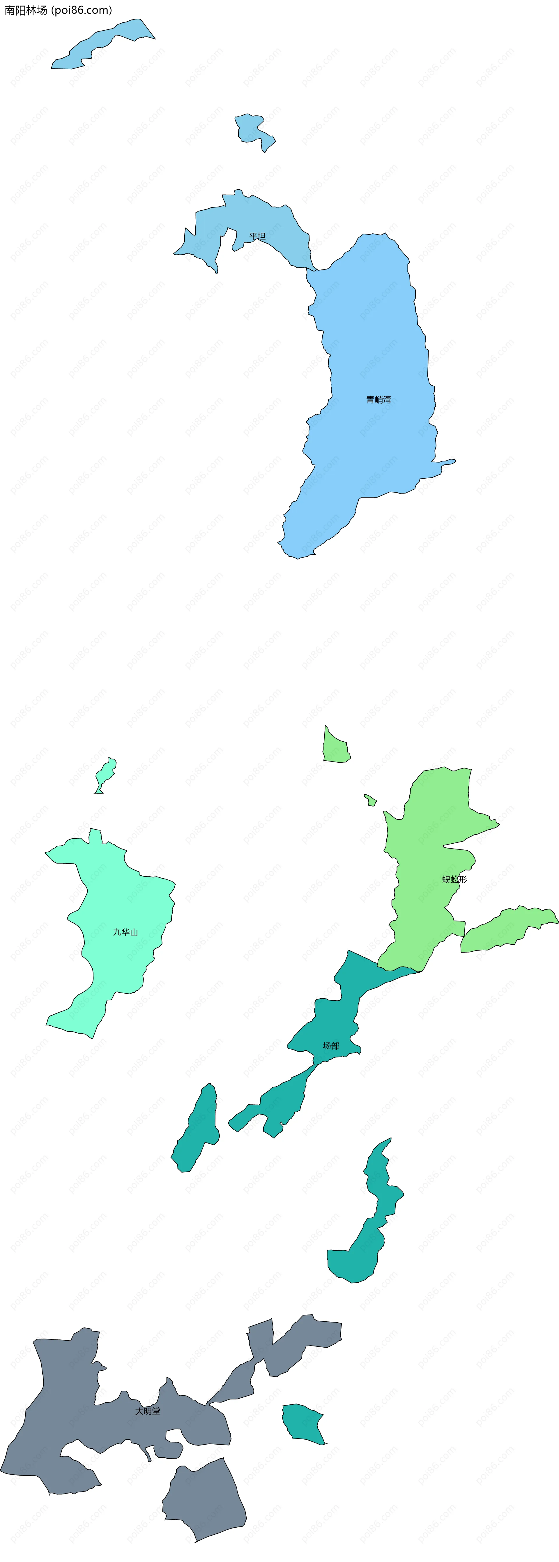 南阳林场边界地图(五级行政区划)