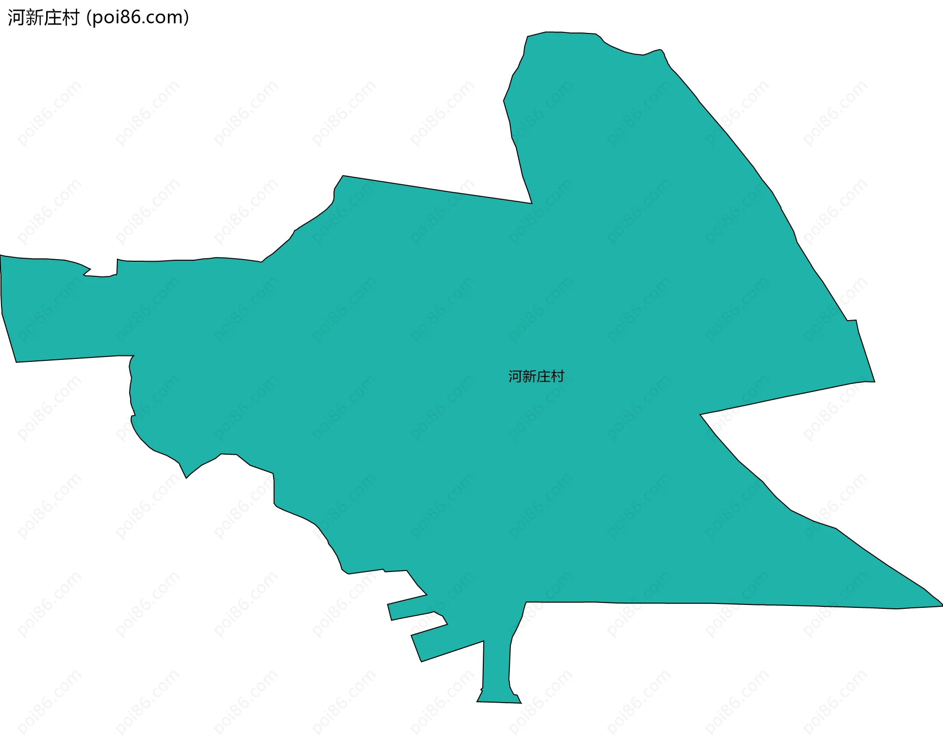 河新庄村边界地图