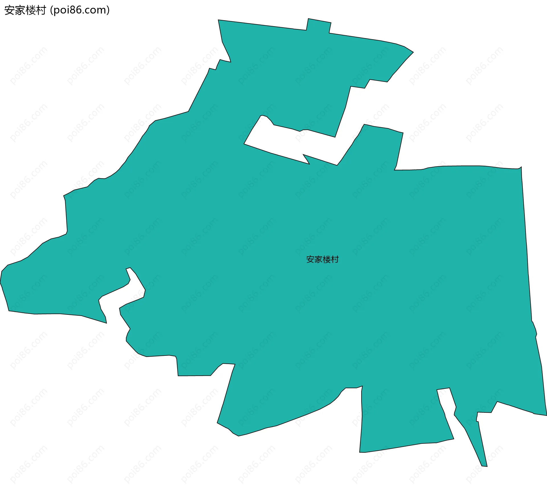 安家楼村边界地图