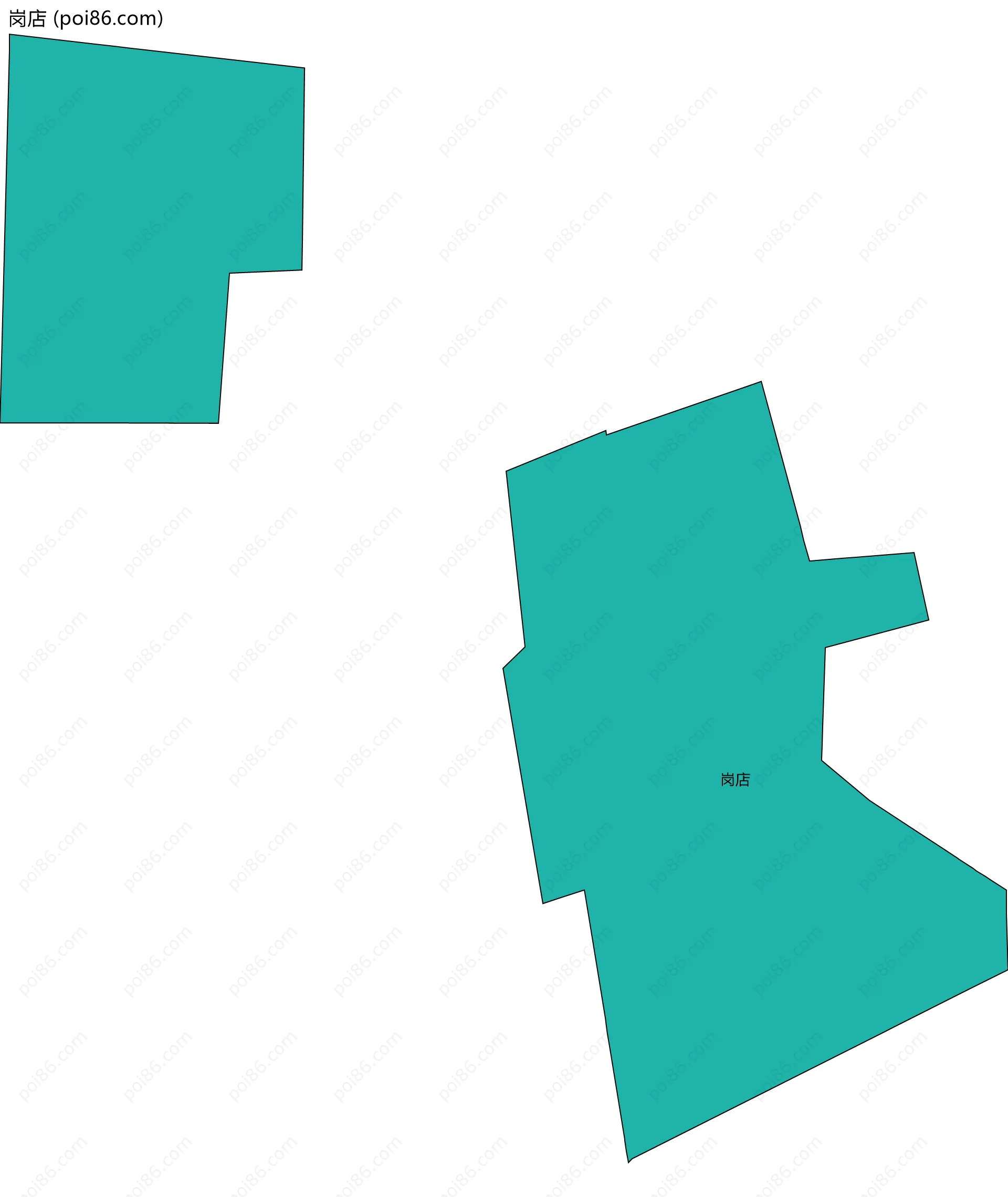 岗店边界地图