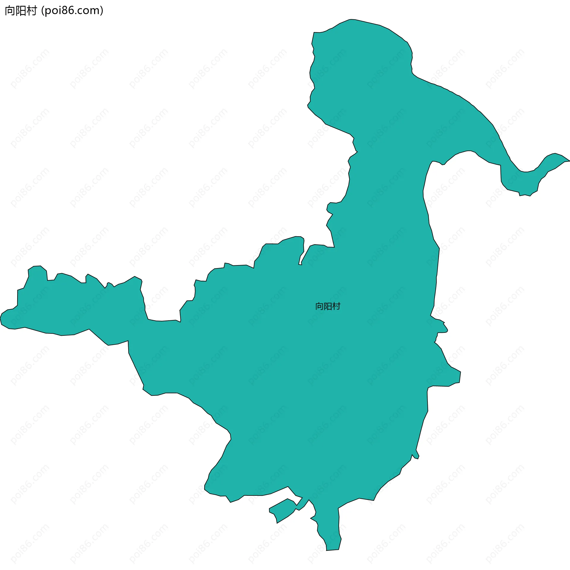 向阳村边界地图