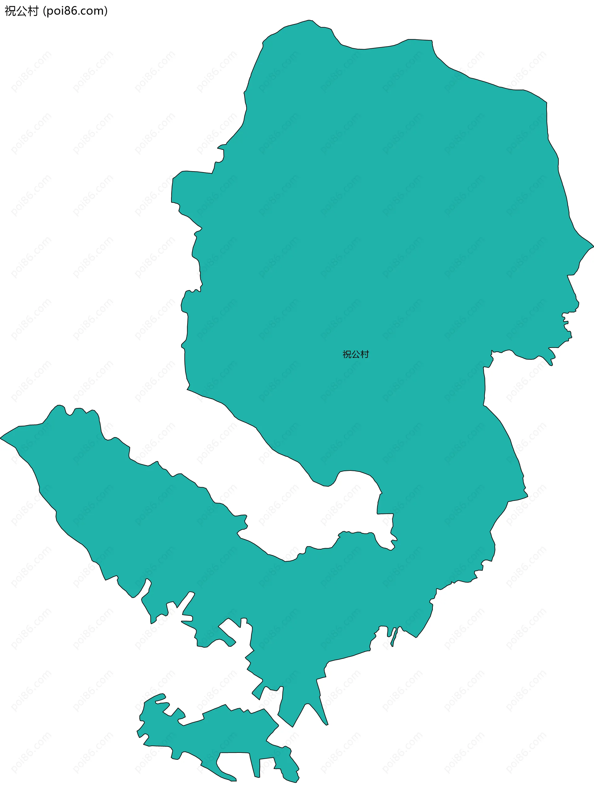 祝公村边界地图