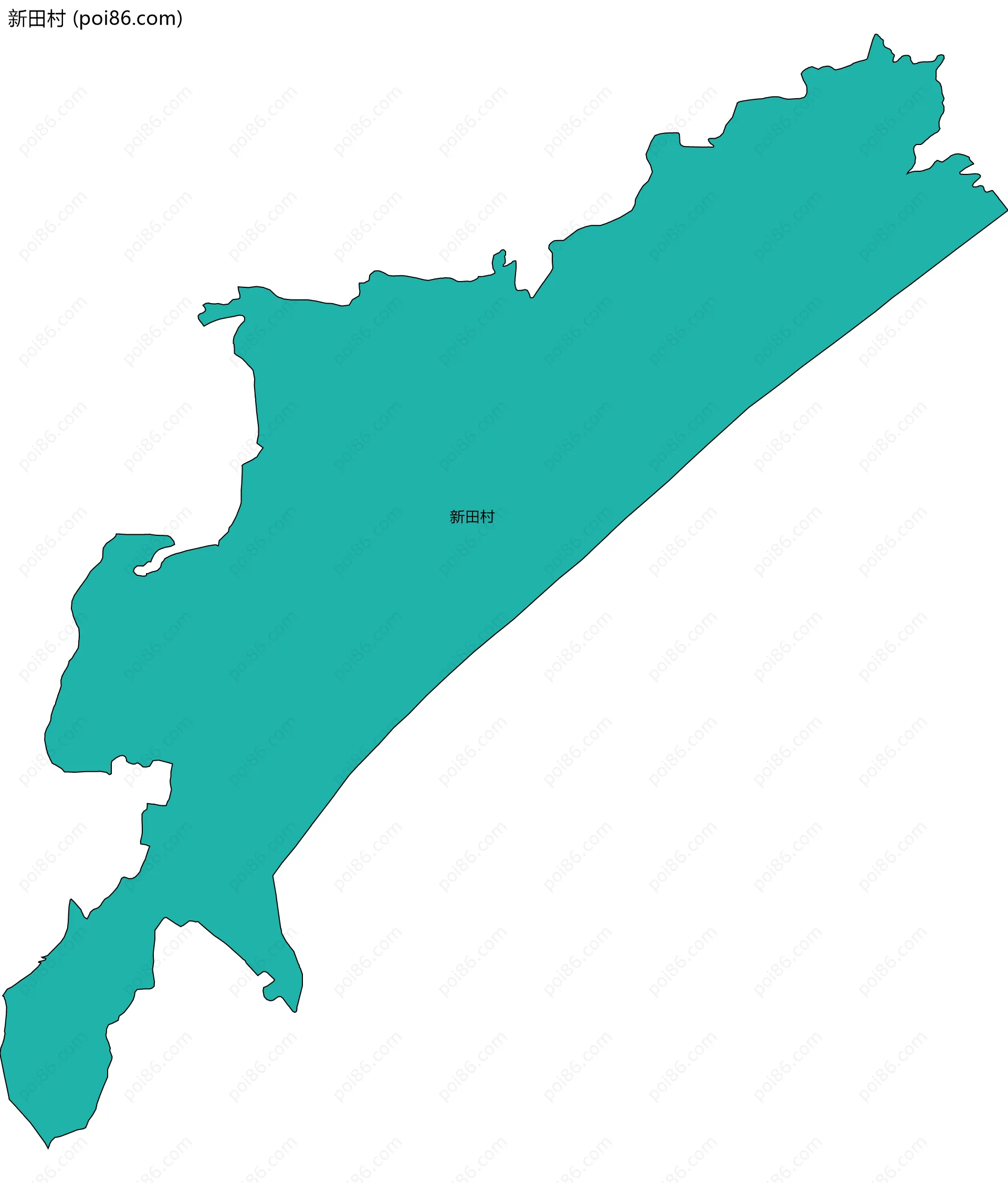 新田村边界地图