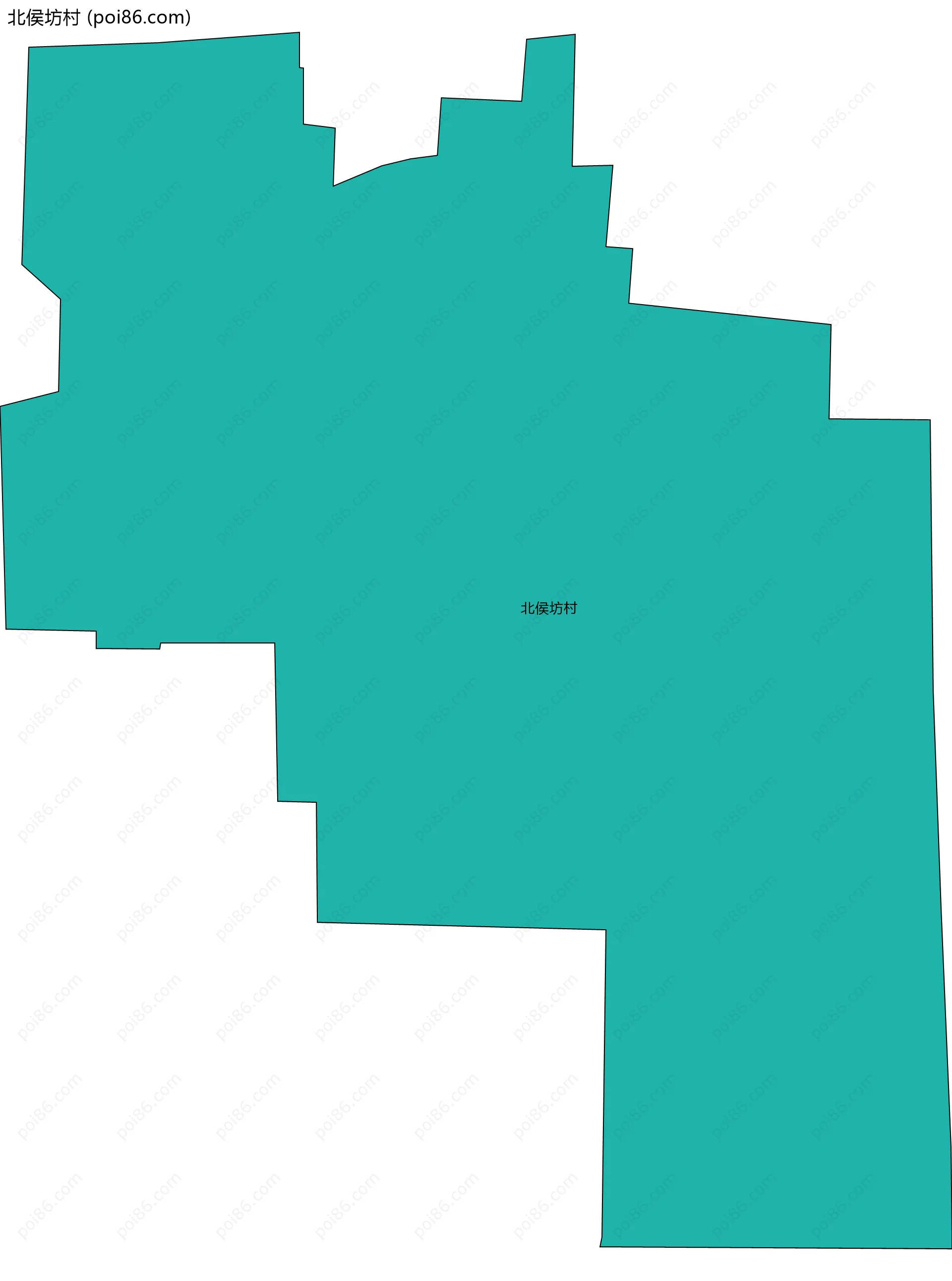 北侯坊村边界地图