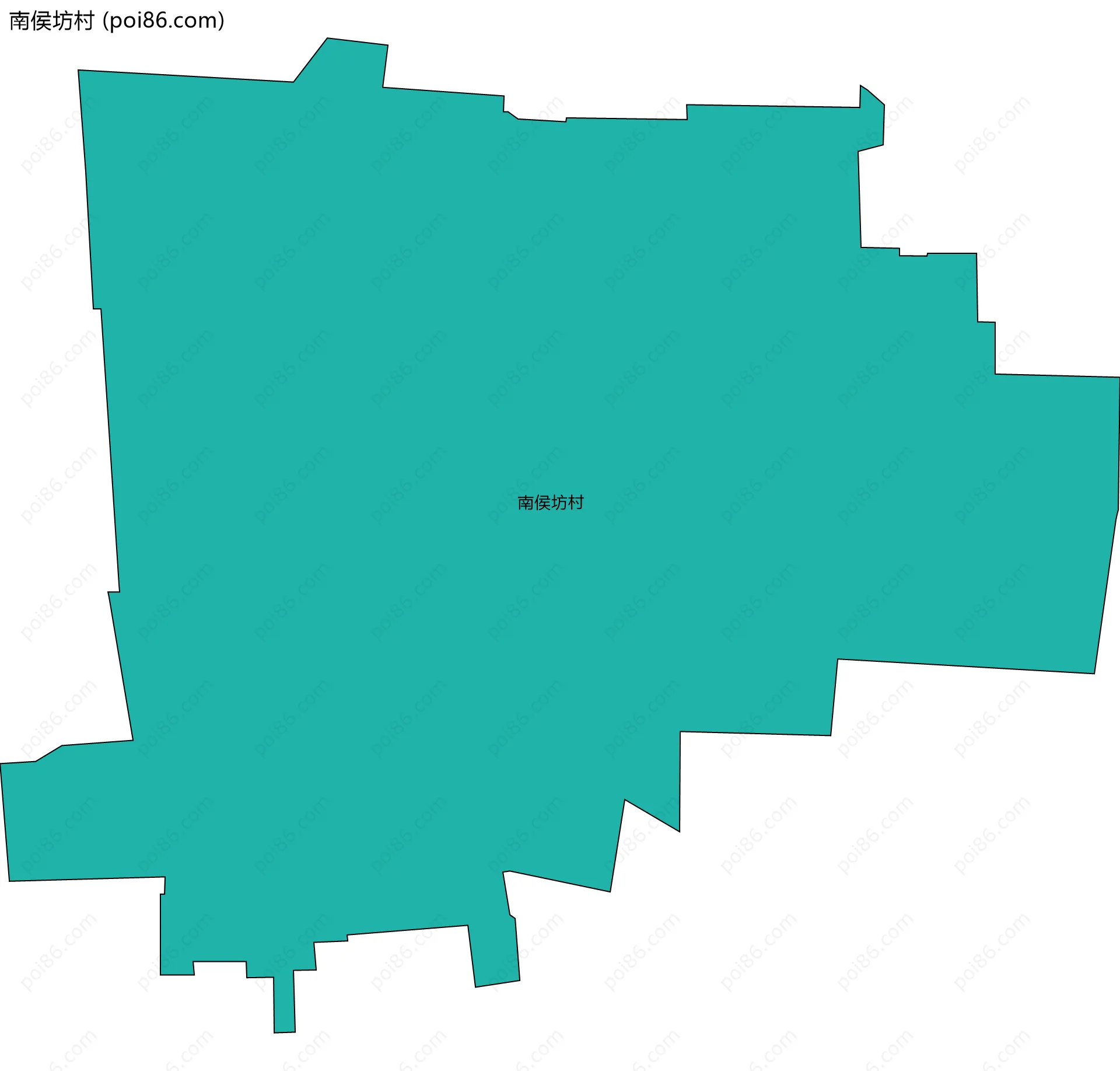 南侯坊村边界地图