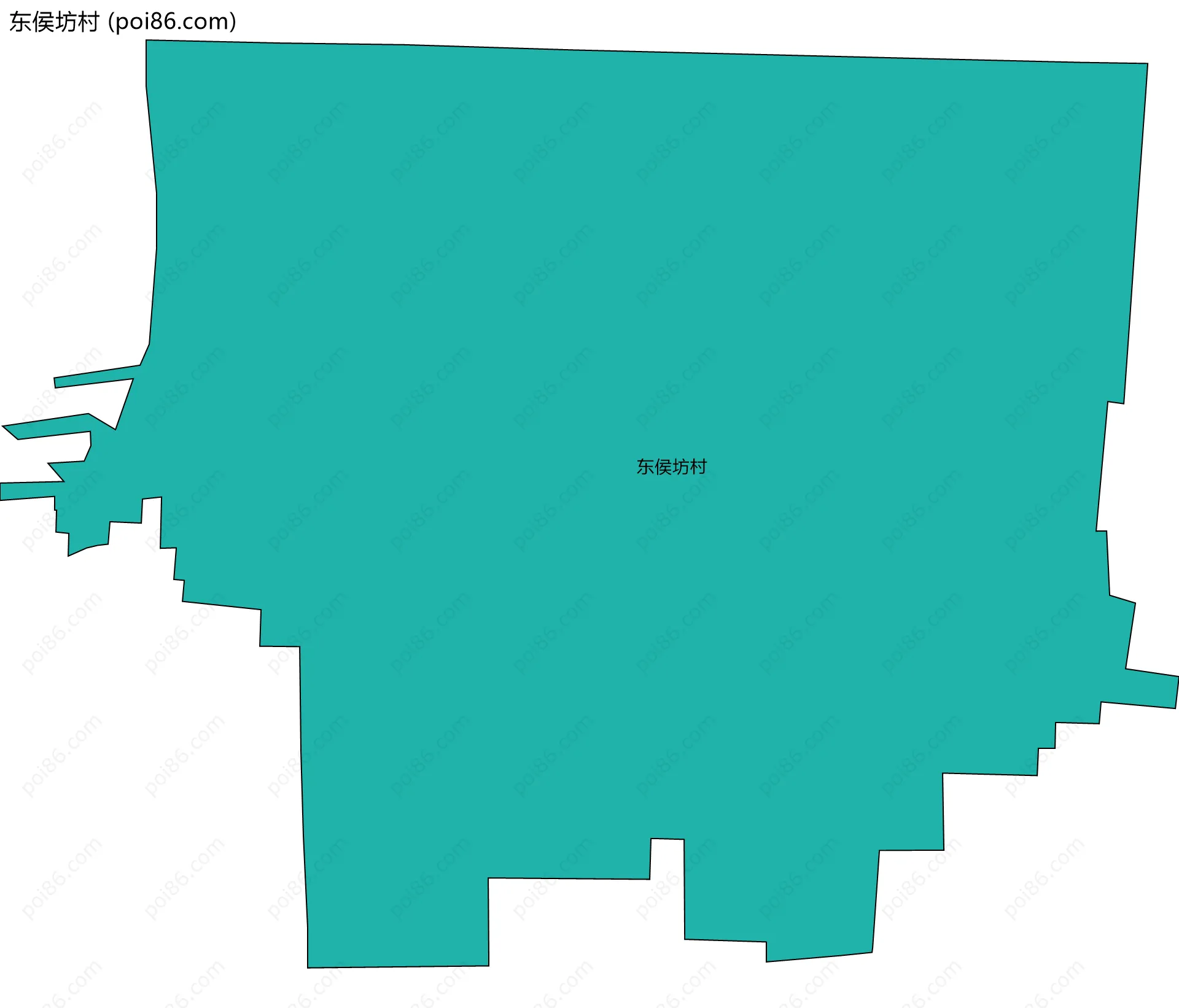 东侯坊村边界地图