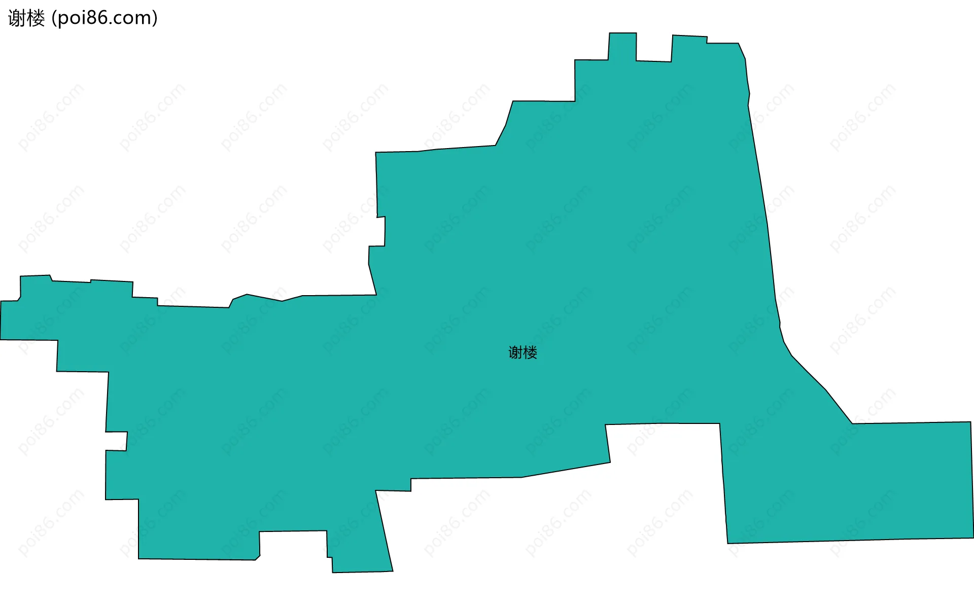 谢楼边界地图