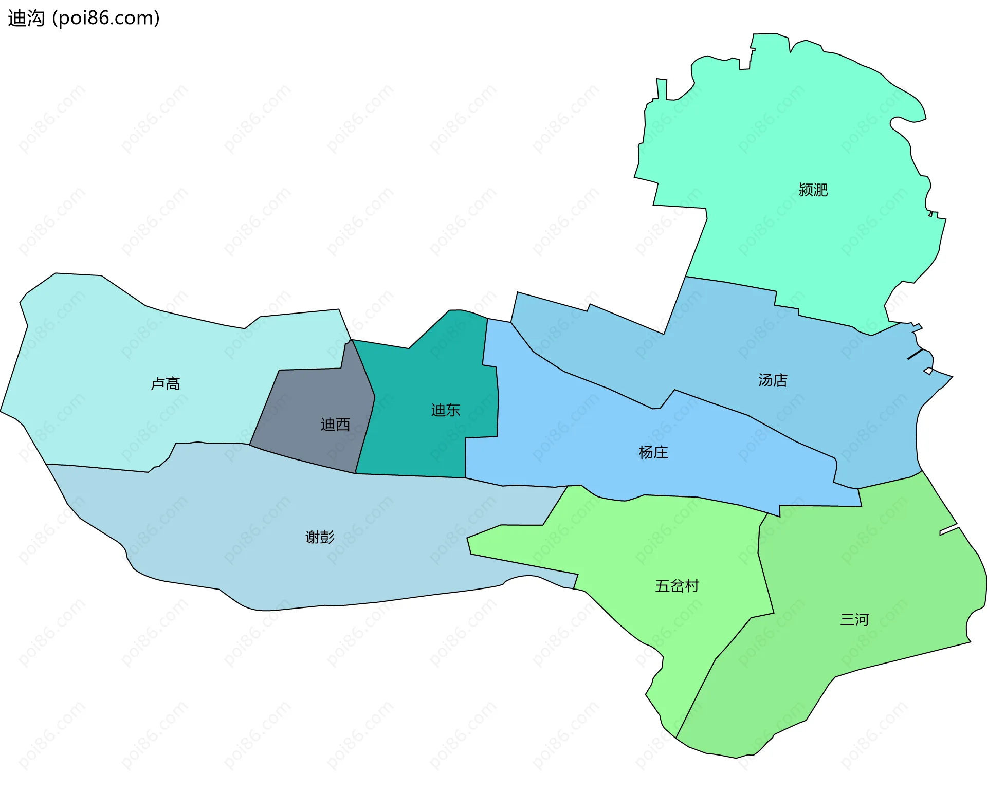 迪沟边界地图(五级行政区划)