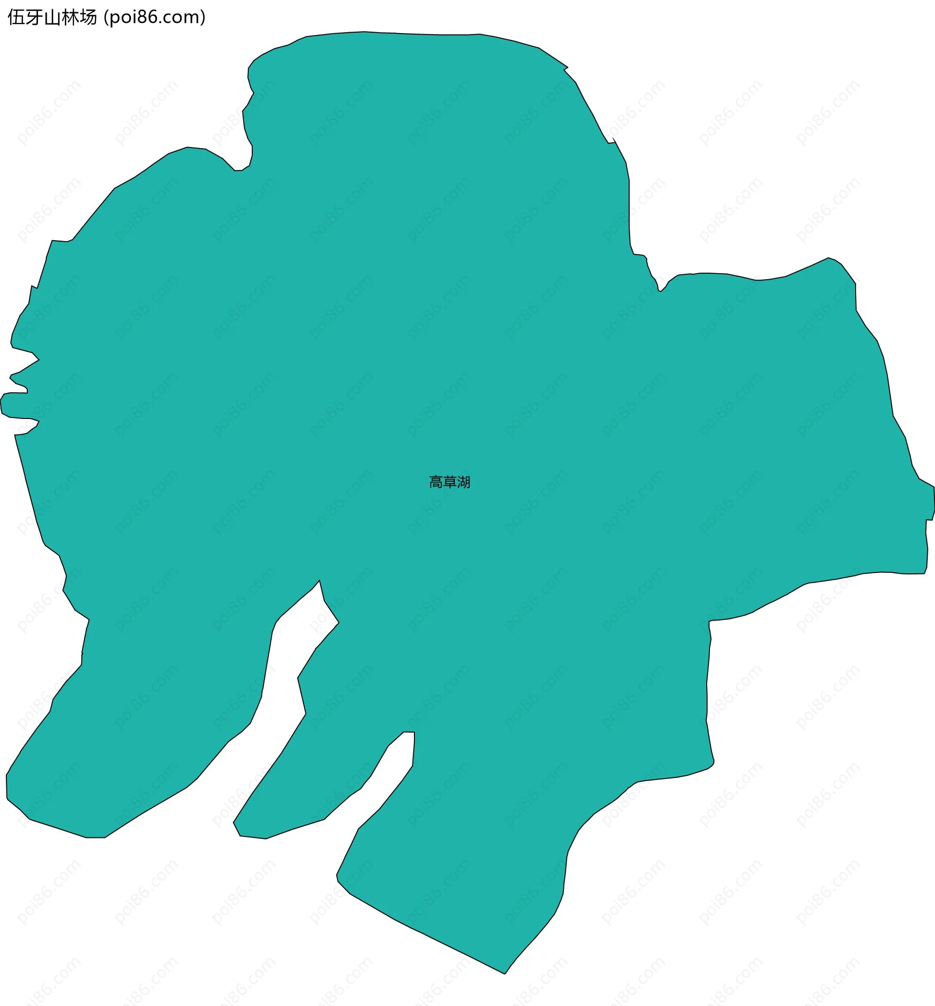 伍牙山林场边界地图(五级行政区划)