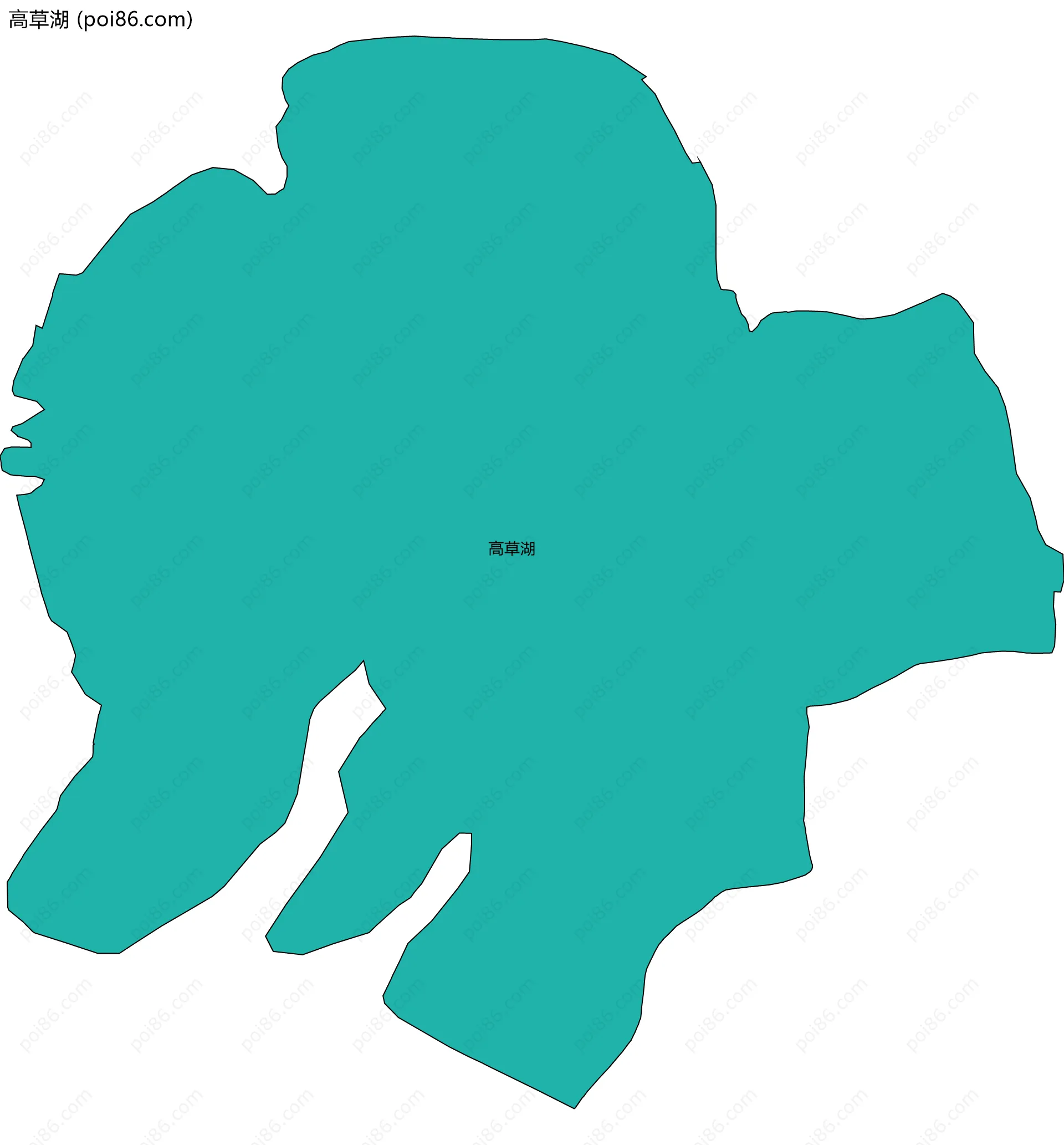 高草湖边界地图