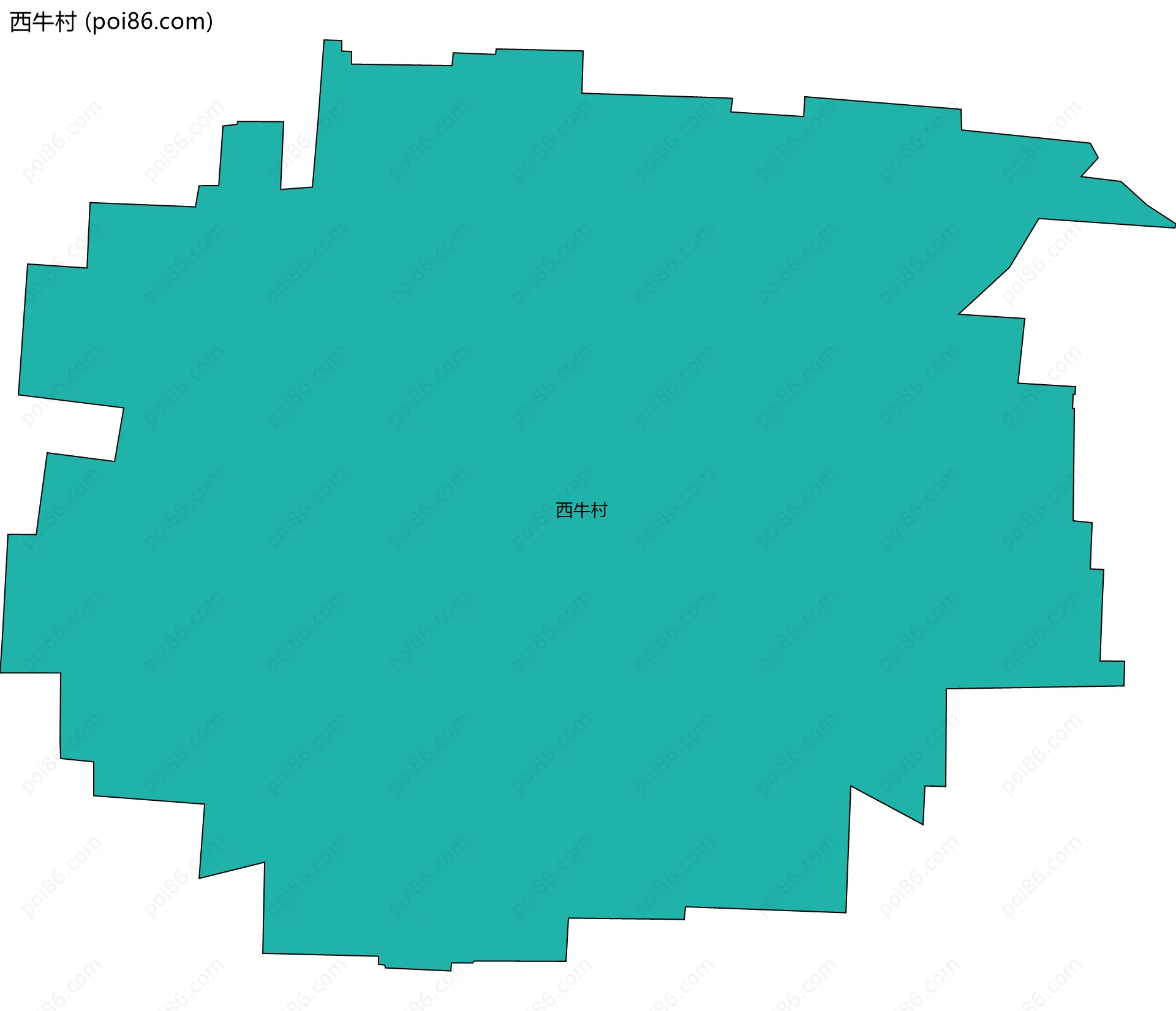 西牛村边界地图