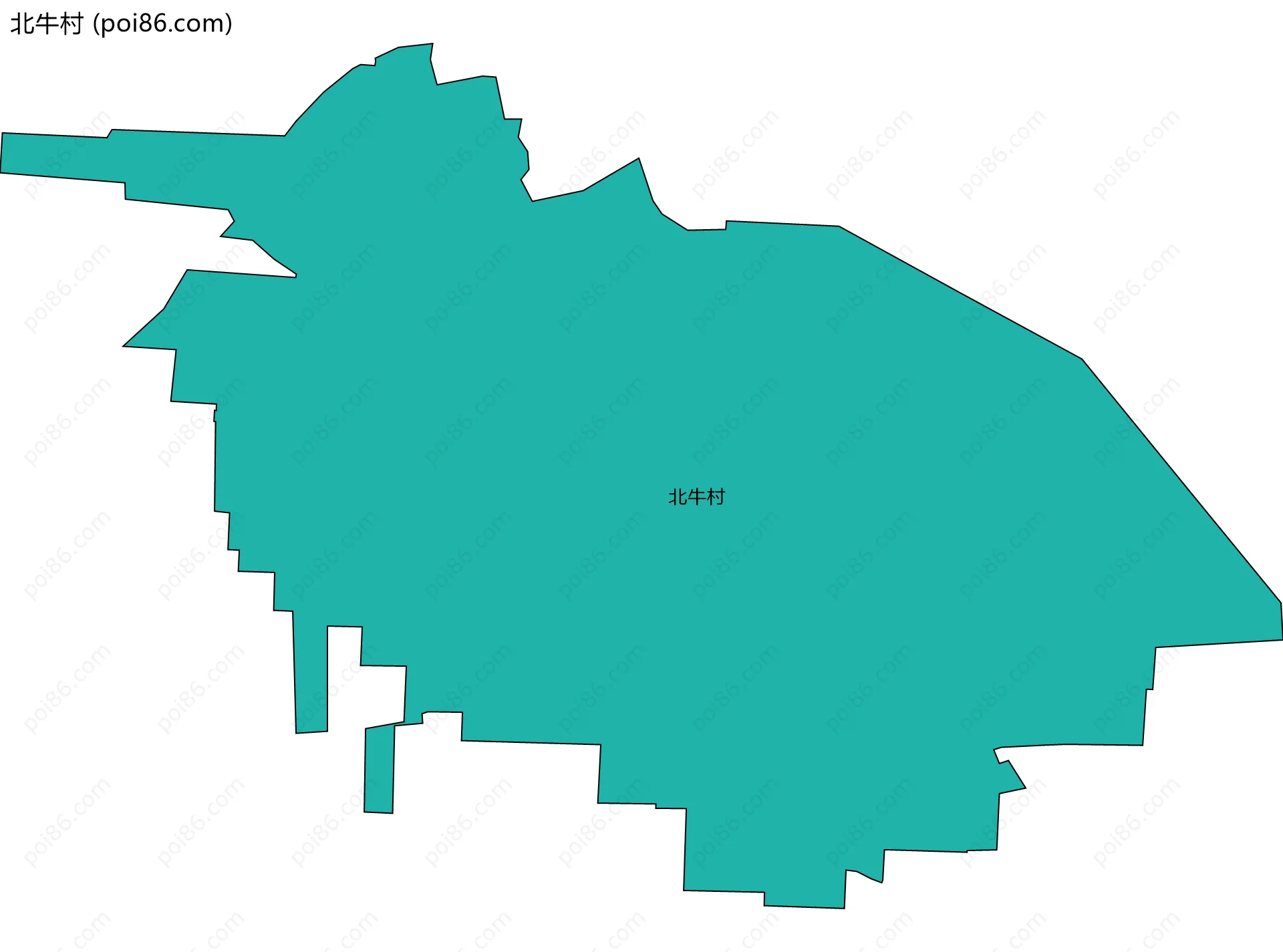北牛村边界地图