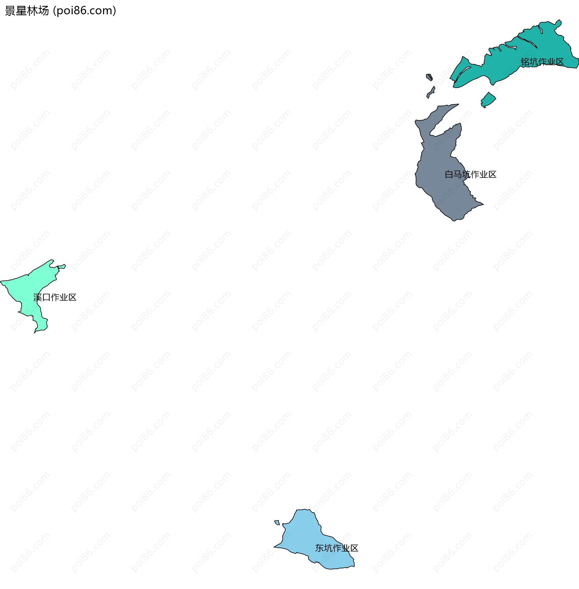 景星林场边界地图(五级行政区划)