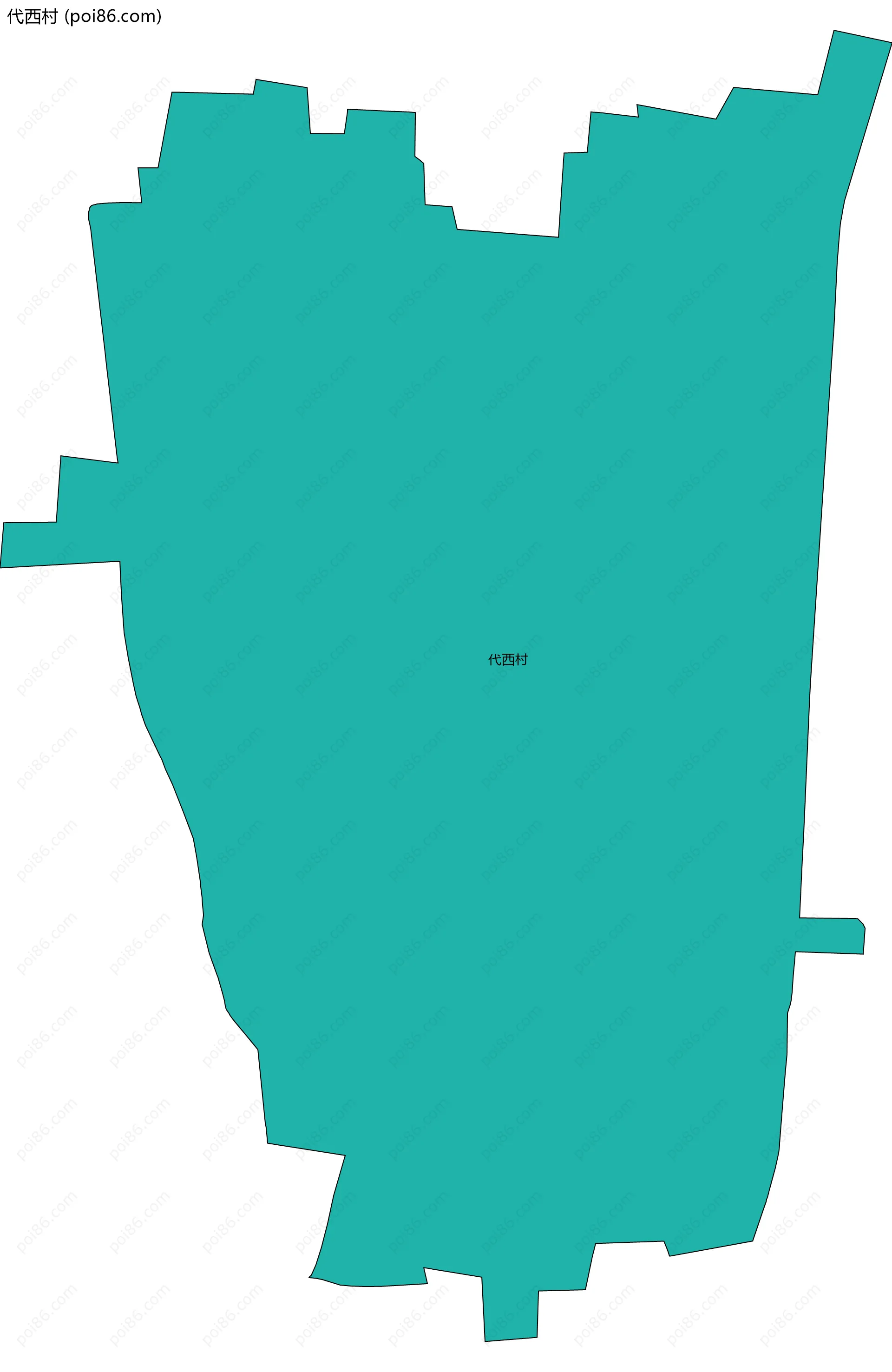 代西村边界地图