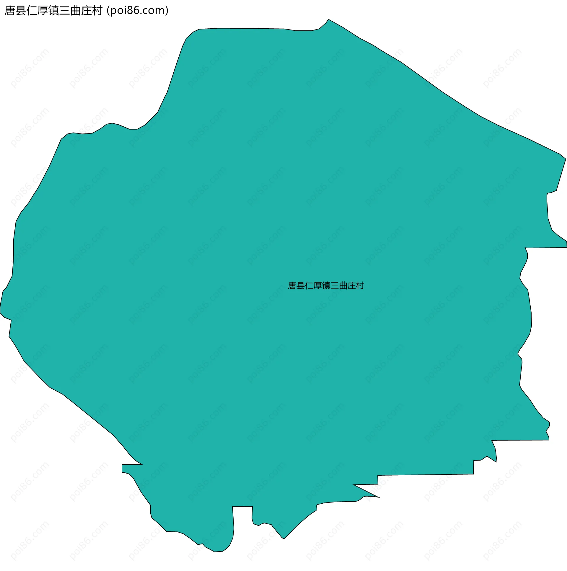 唐县仁厚镇三曲庄村边界地图