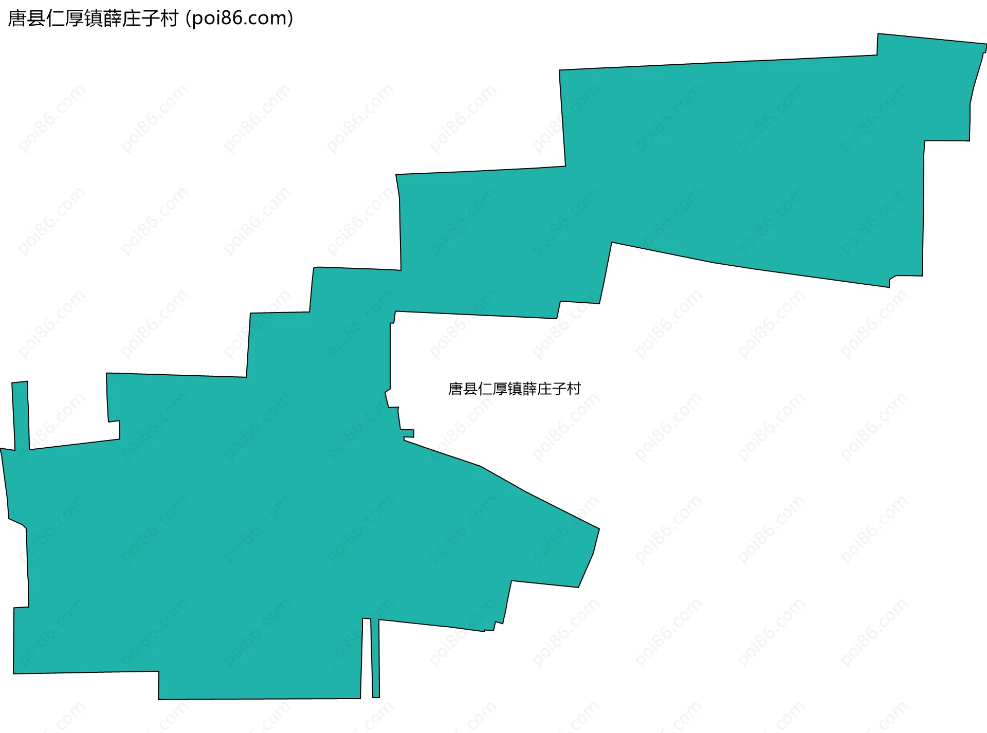 唐县仁厚镇薛庄子村边界地图