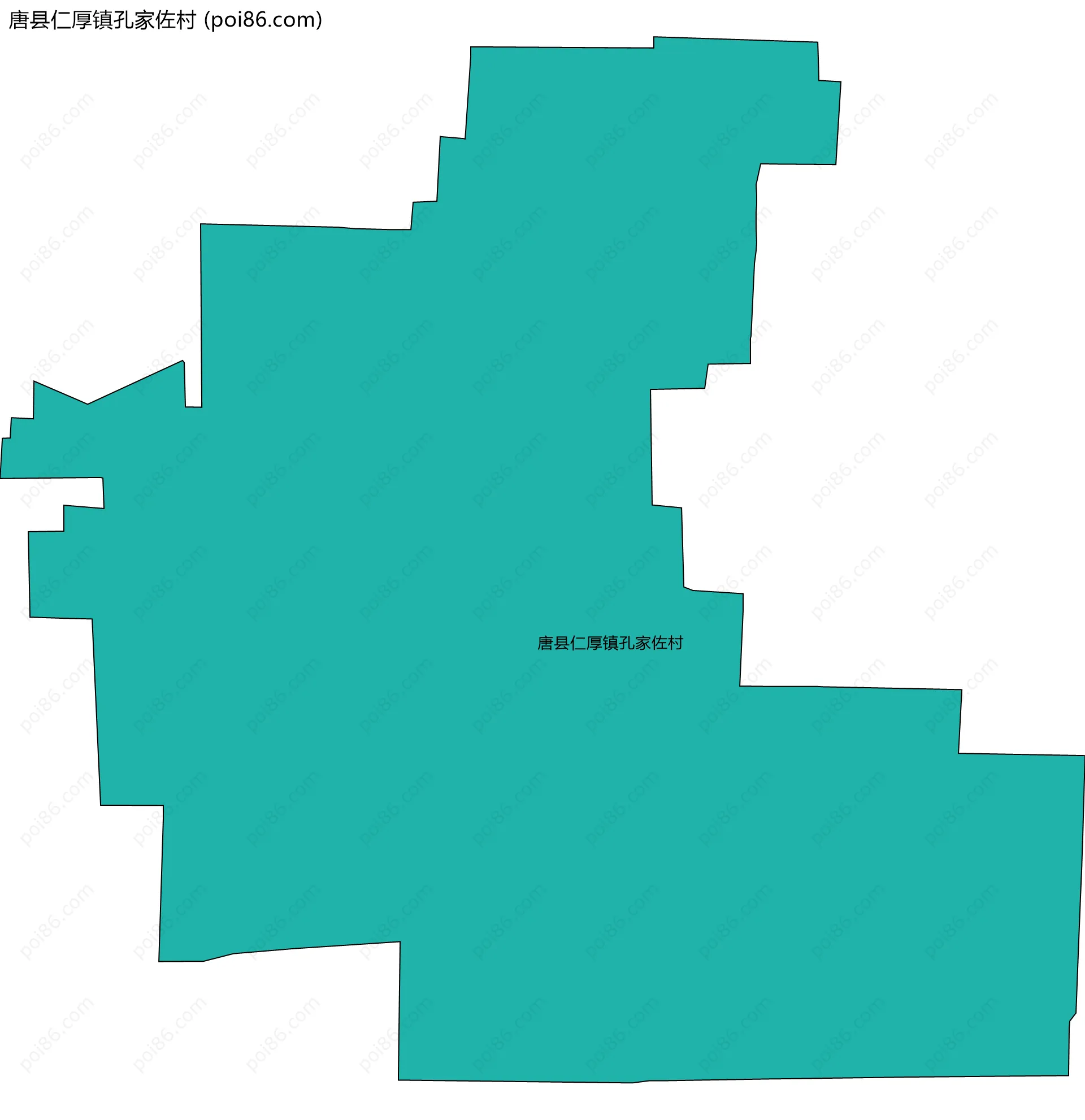 唐县仁厚镇孔家佐村边界地图