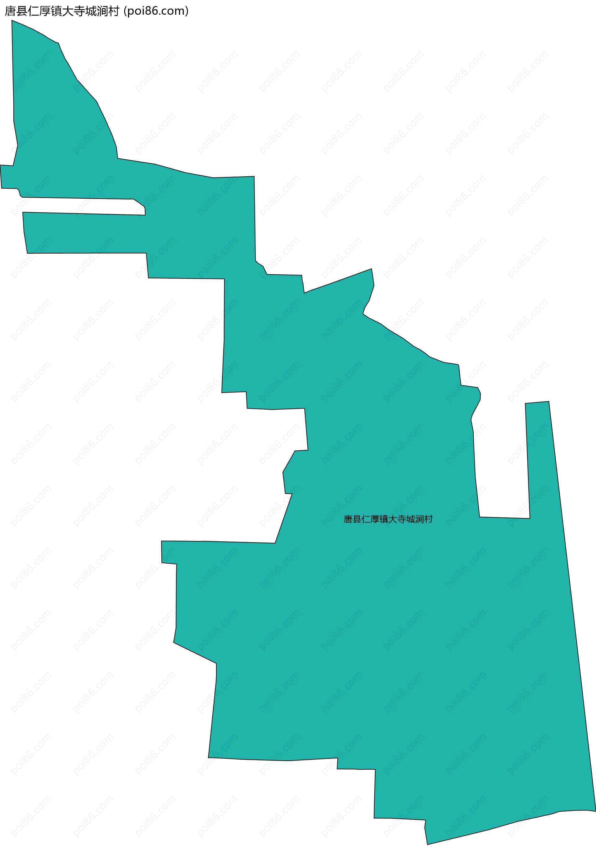 唐县仁厚镇大寺城涧村边界地图