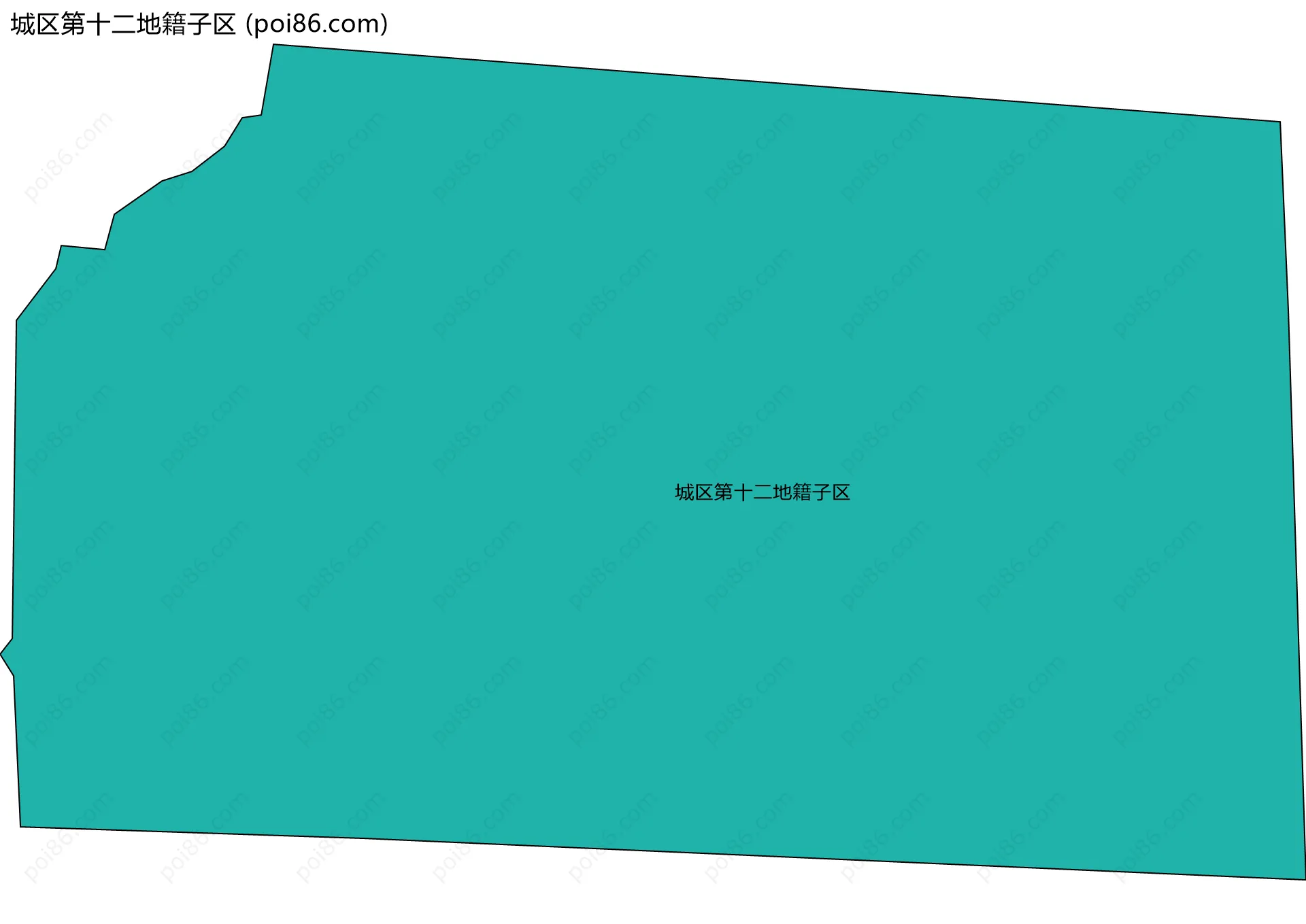 城区第十二地籍子区边界地图