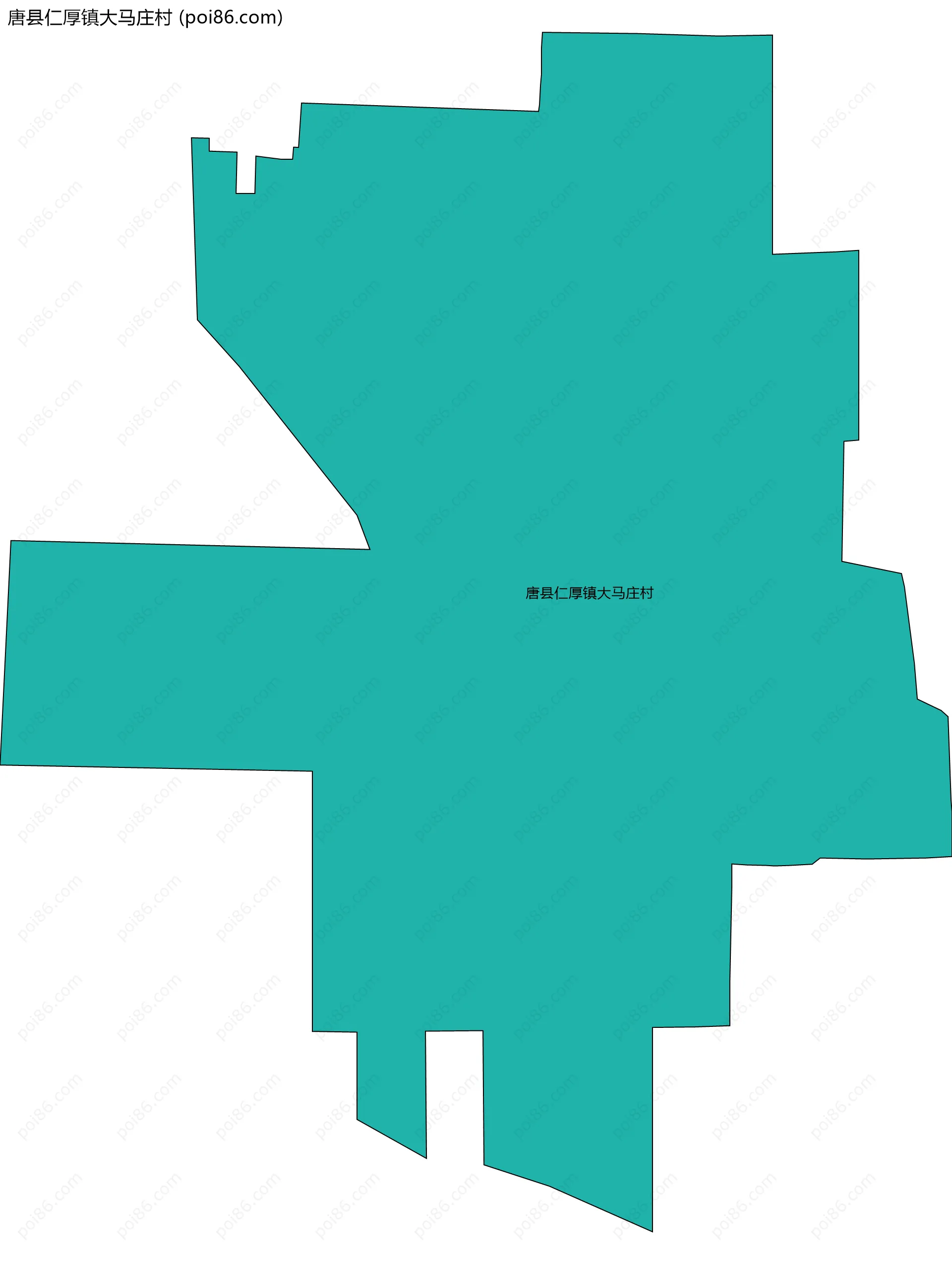 唐县仁厚镇大马庄村边界地图