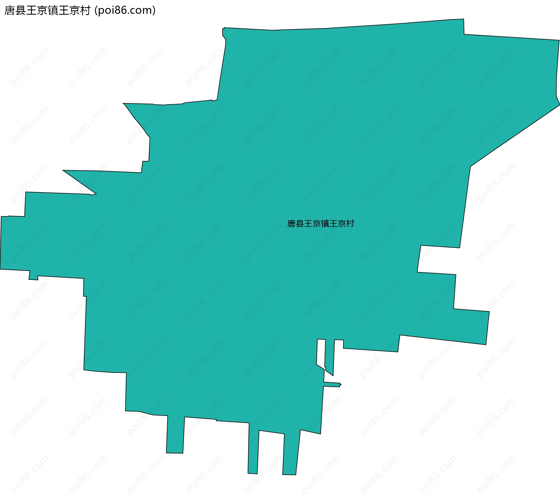 唐县王京镇王京村边界地图