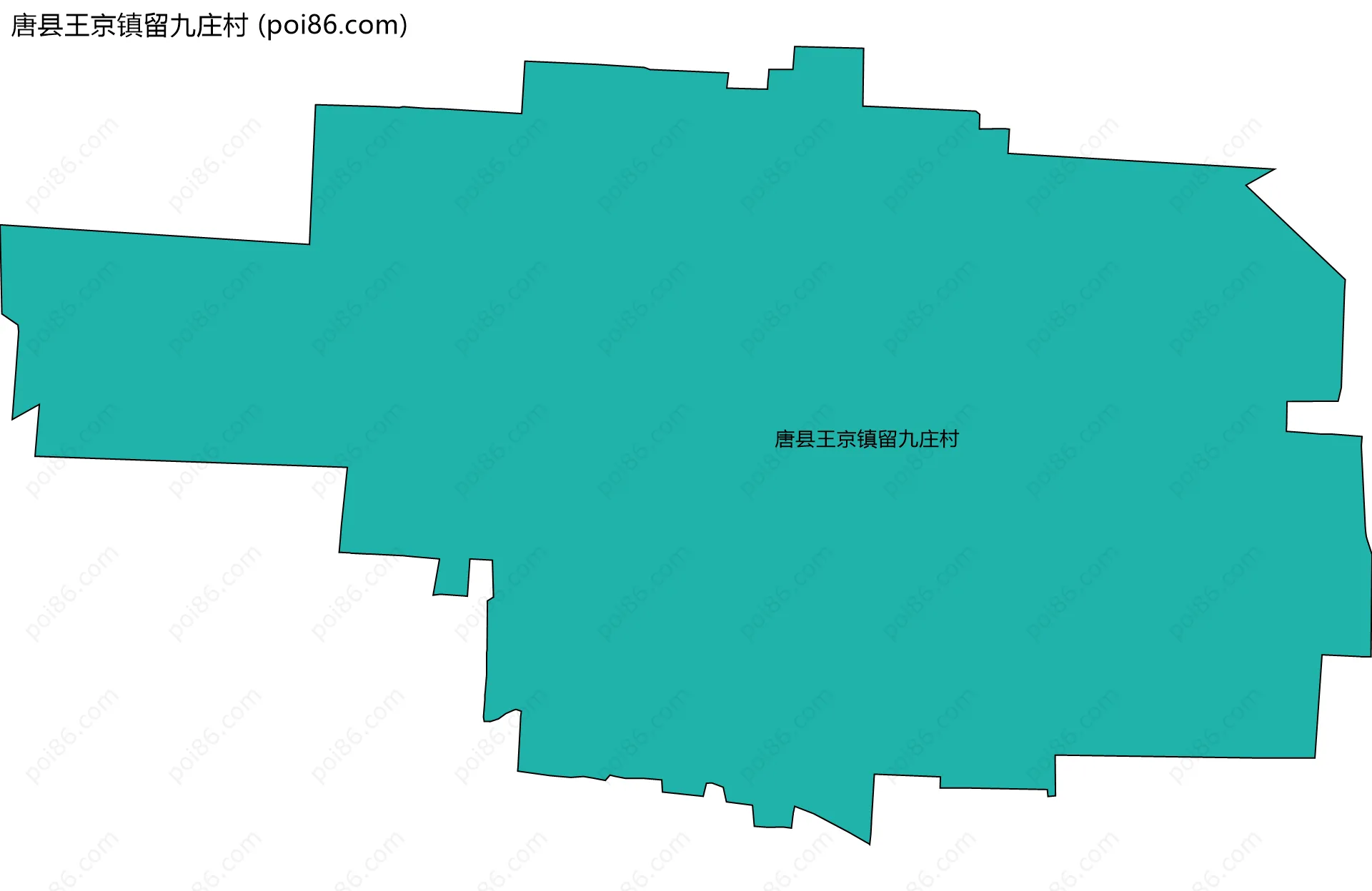 唐县王京镇留九庄村边界地图
