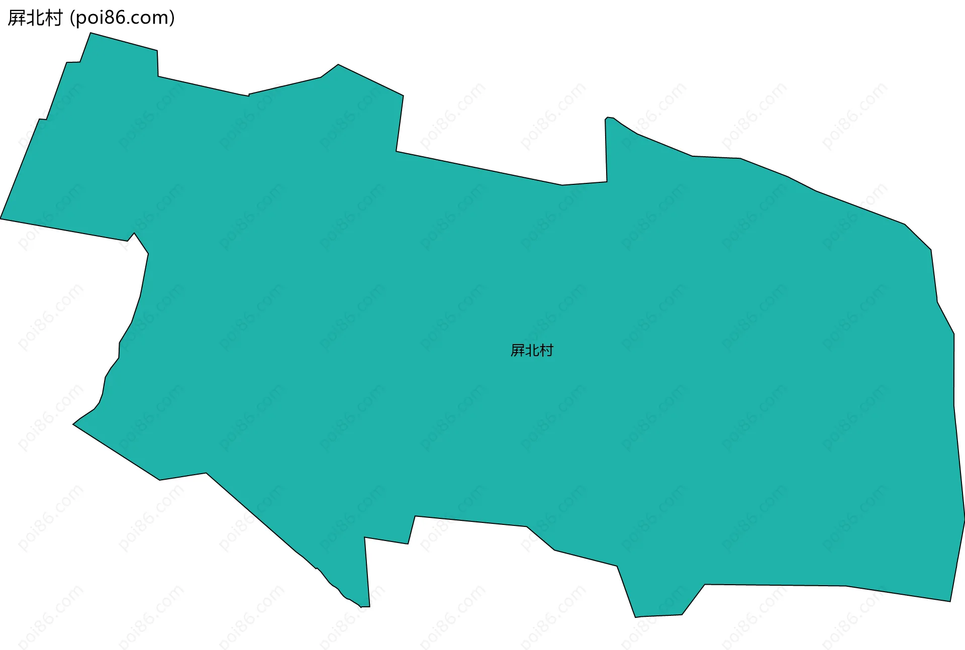屛北村边界地图